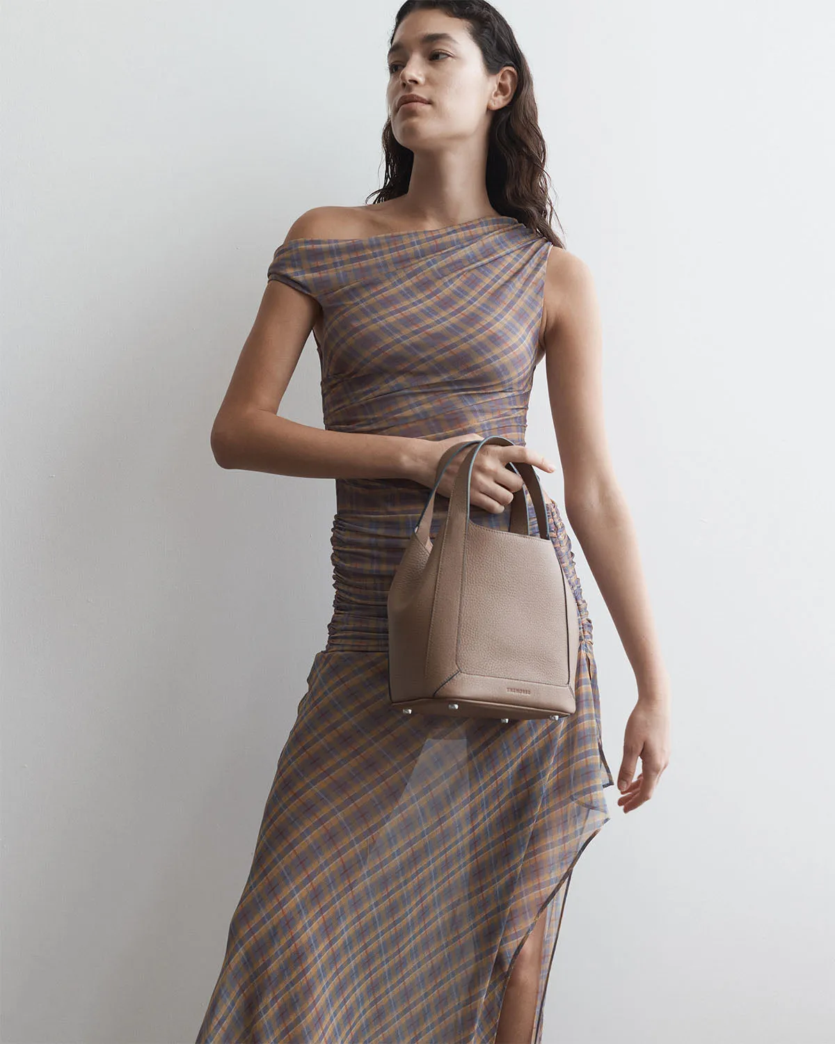 Alexie Tote: Taupe Pebbled Leather