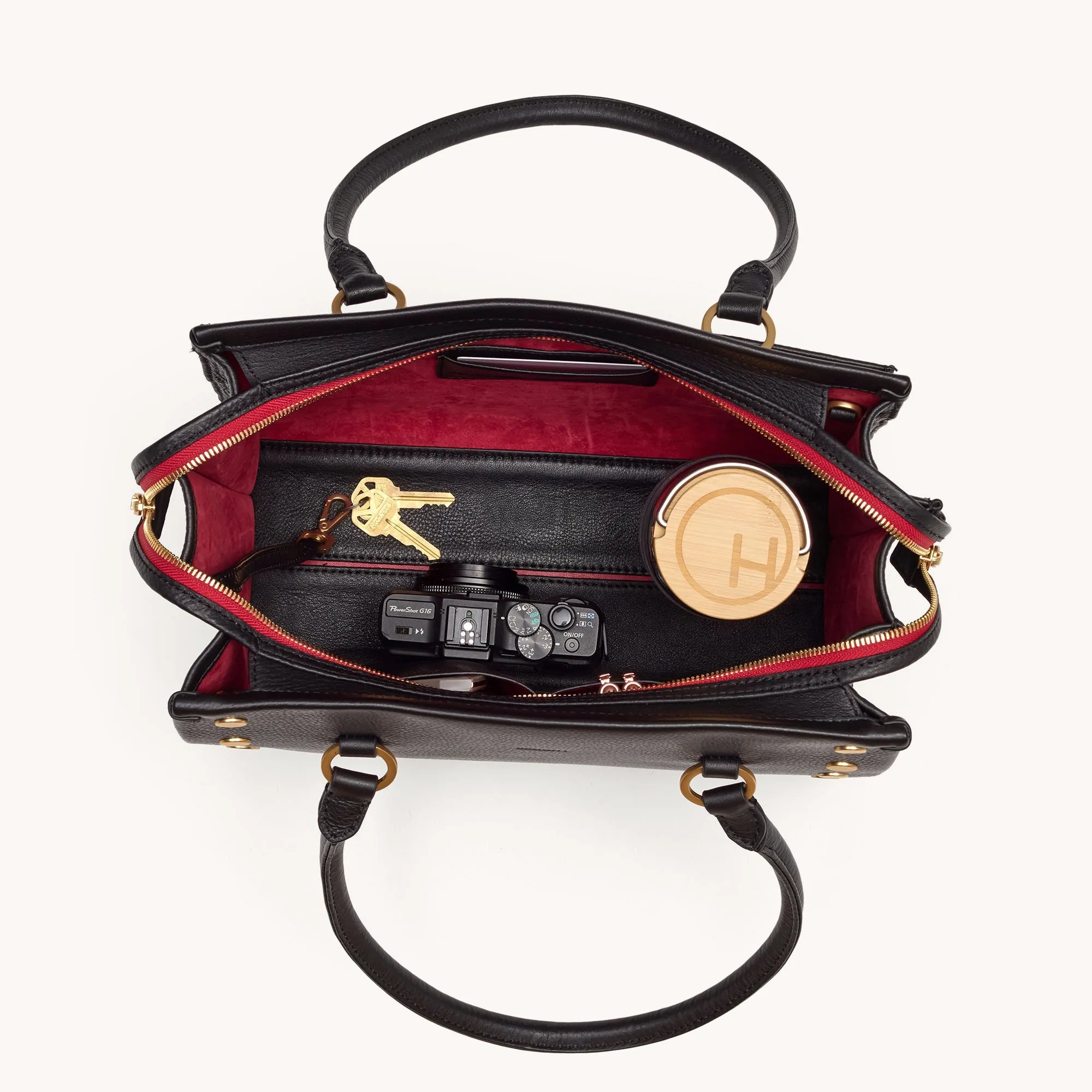 Allen | Black/Brushed Gold Red Zip | Lrg