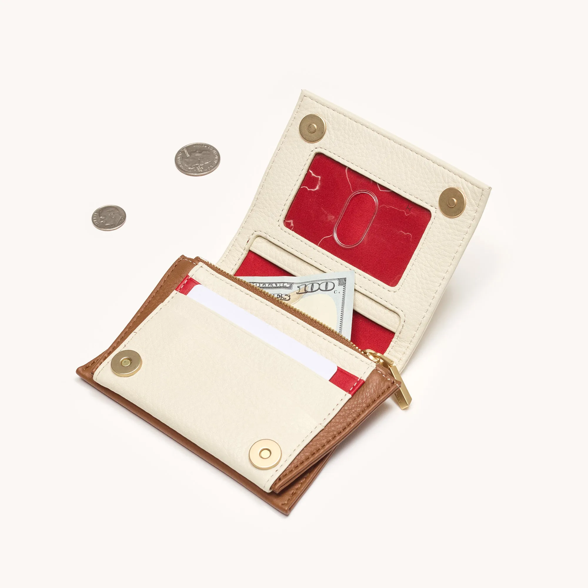 Allen Wallet | Courtyard Cream/Brushed Gold
