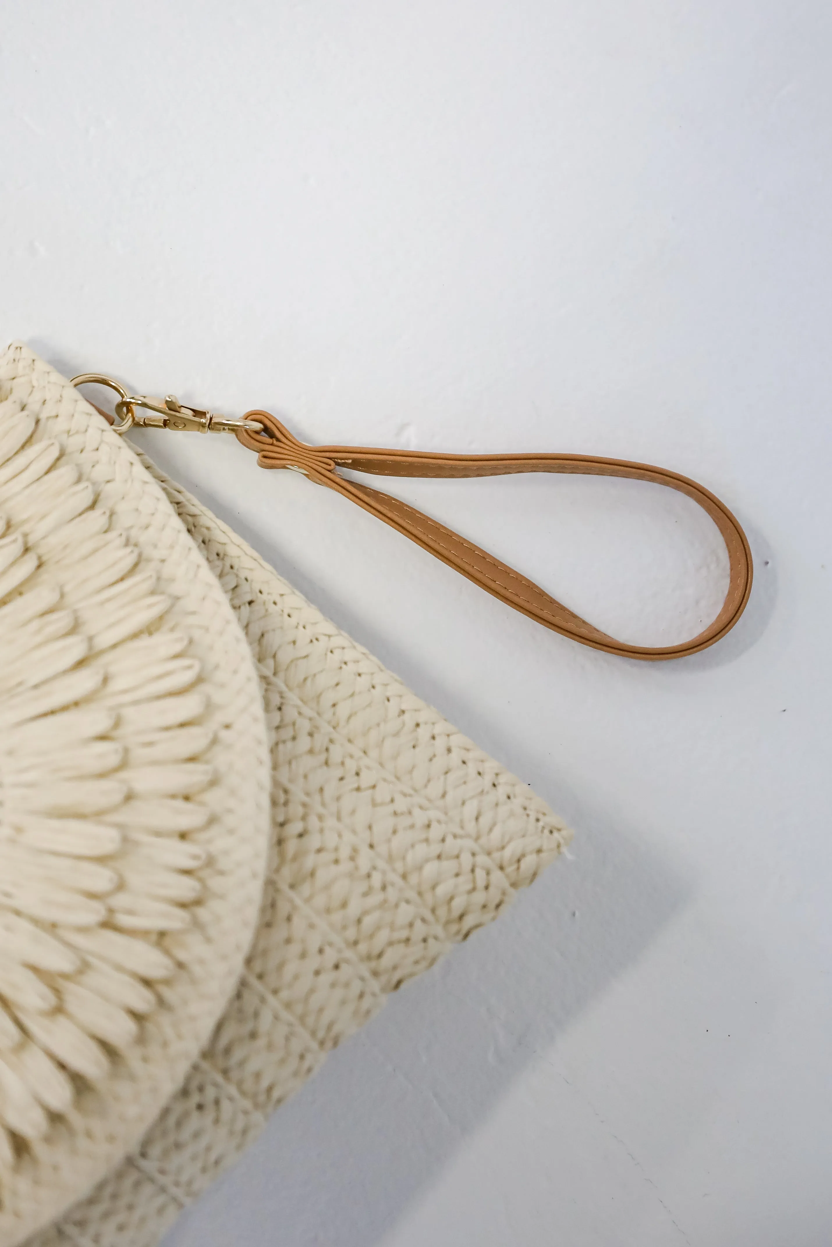 Already There Ivory Straw Clutch