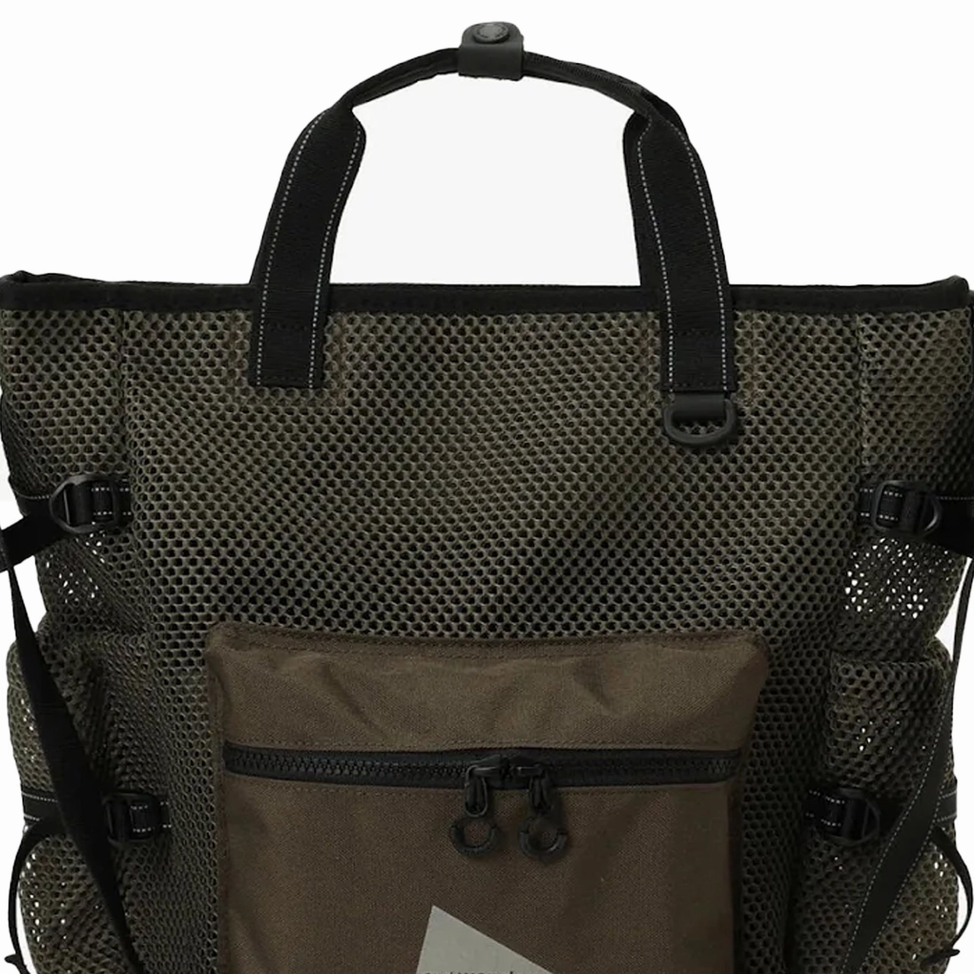 and Wander 3D Mesh 2-Way Tote Bag Khaki