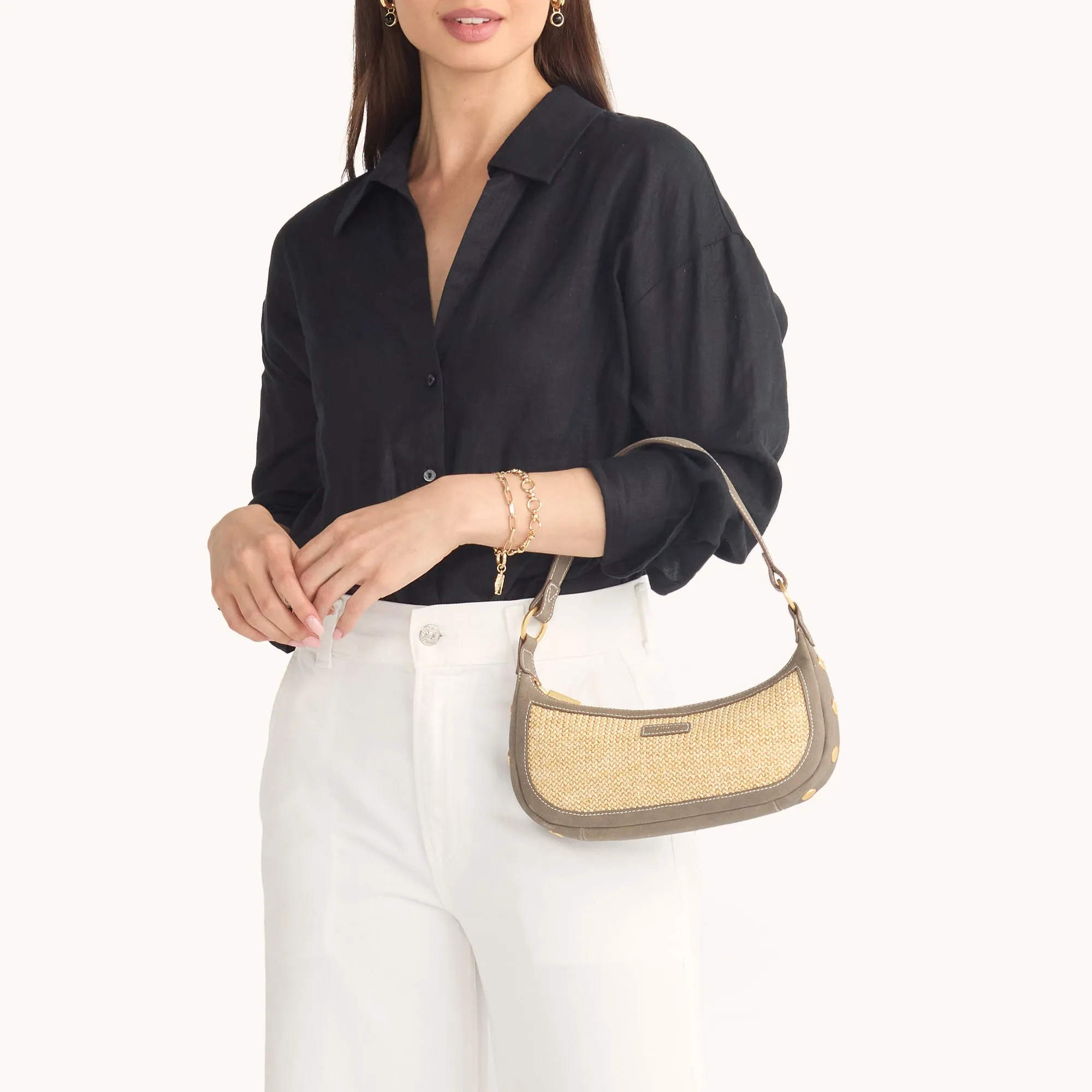 Becker | Pewter Raffia/Brushed Gold | Sml