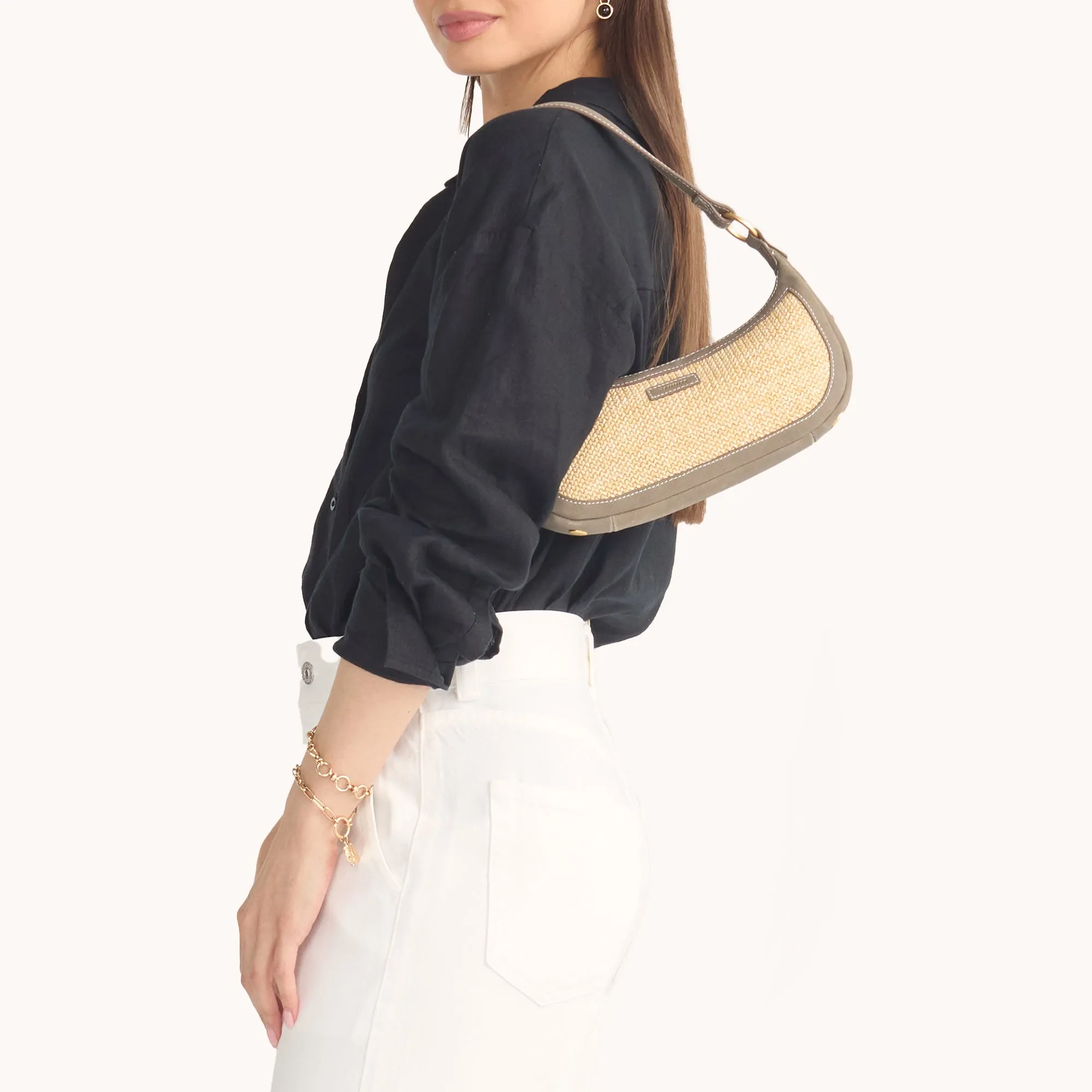 Becker | Pewter Raffia/Brushed Gold | Sml