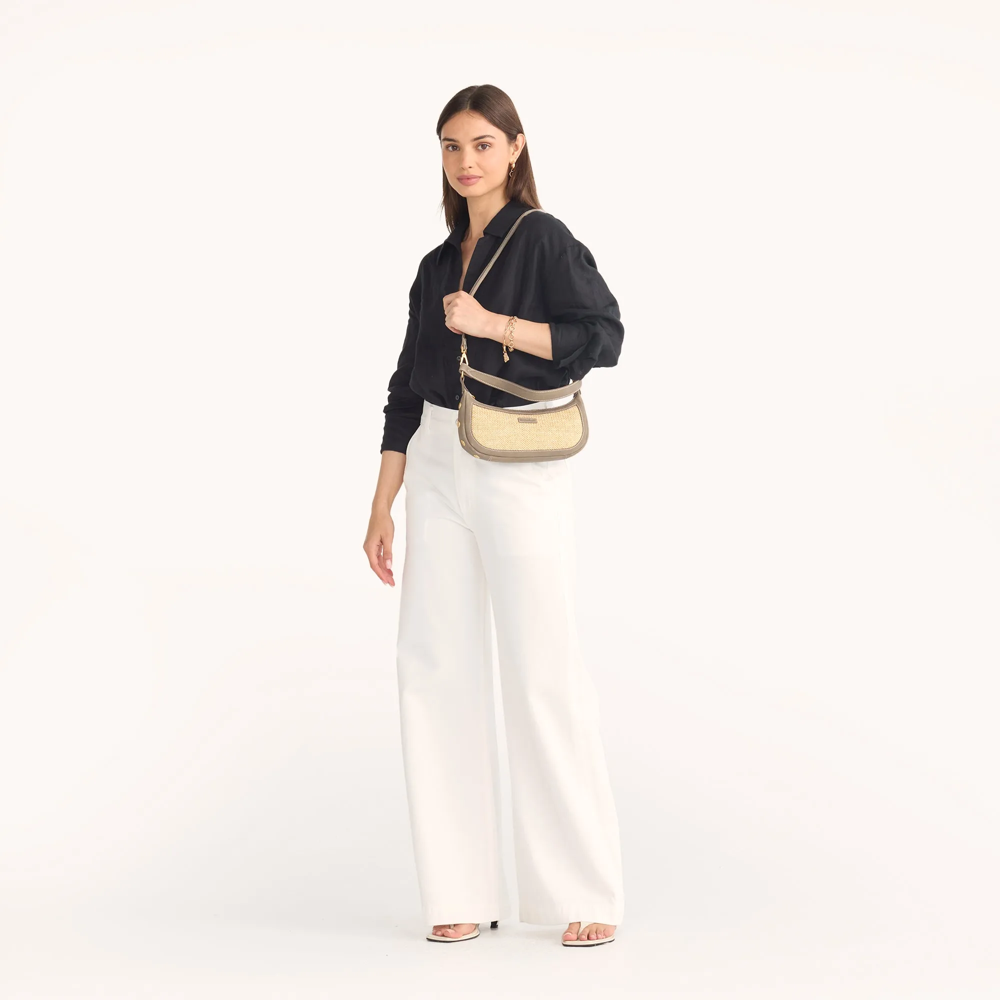 Becker | Pewter Raffia/Brushed Gold | Sml