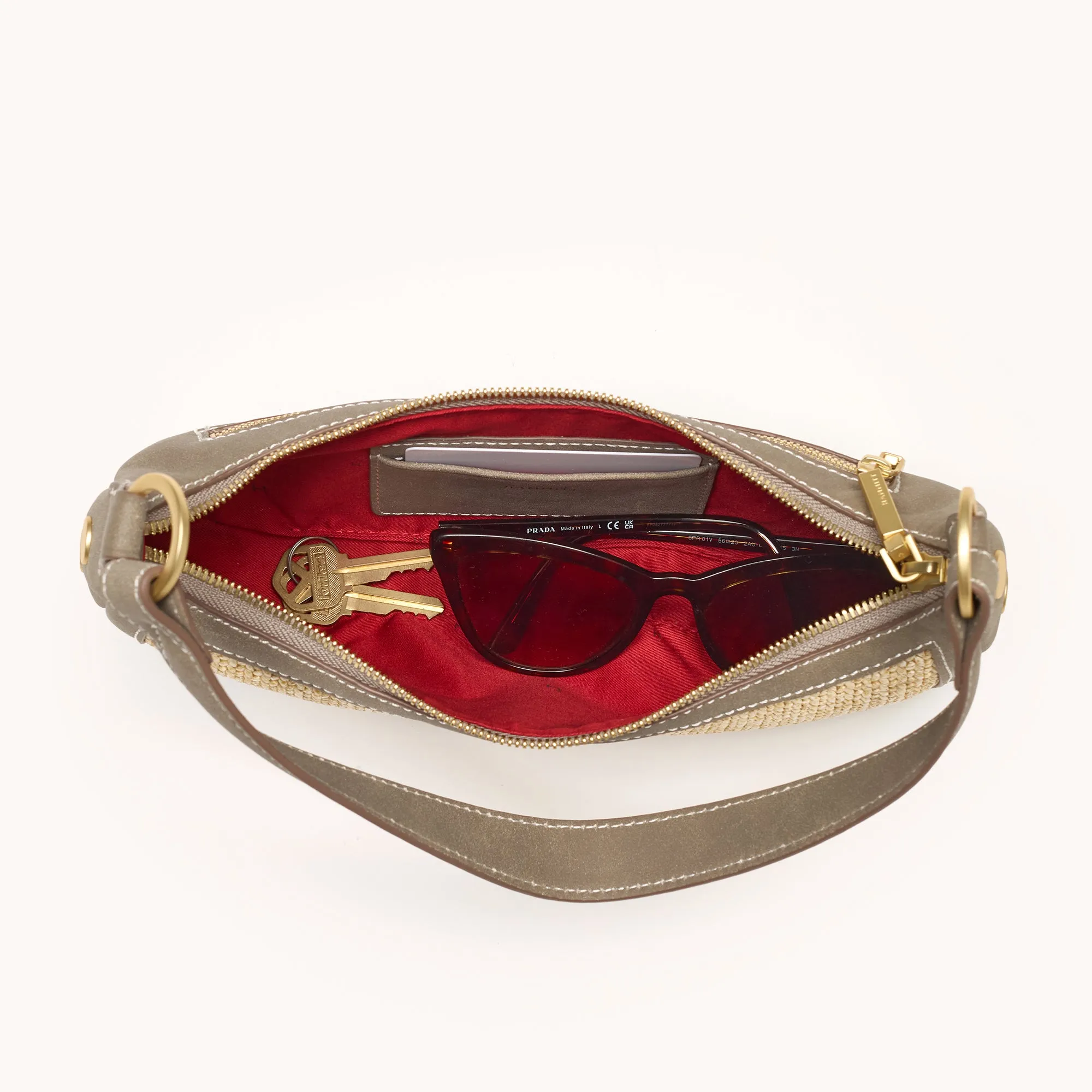 Becker | Pewter Raffia/Brushed Gold | Sml