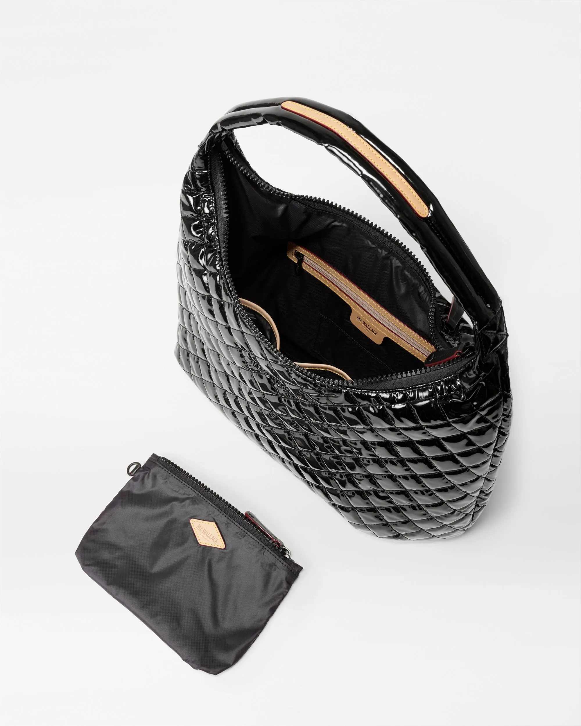 Black Lacquer Large Metro Shoulder Bag II