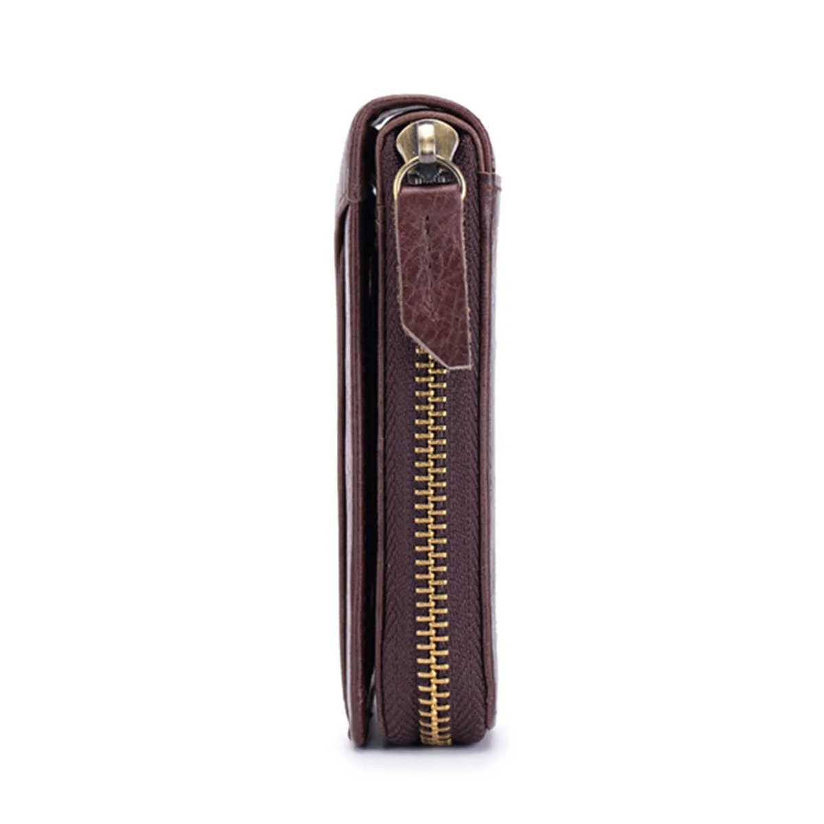 Boy Wallet Leather Zipper Card Holder Wallet Retro RFID Blocking Secure Bag