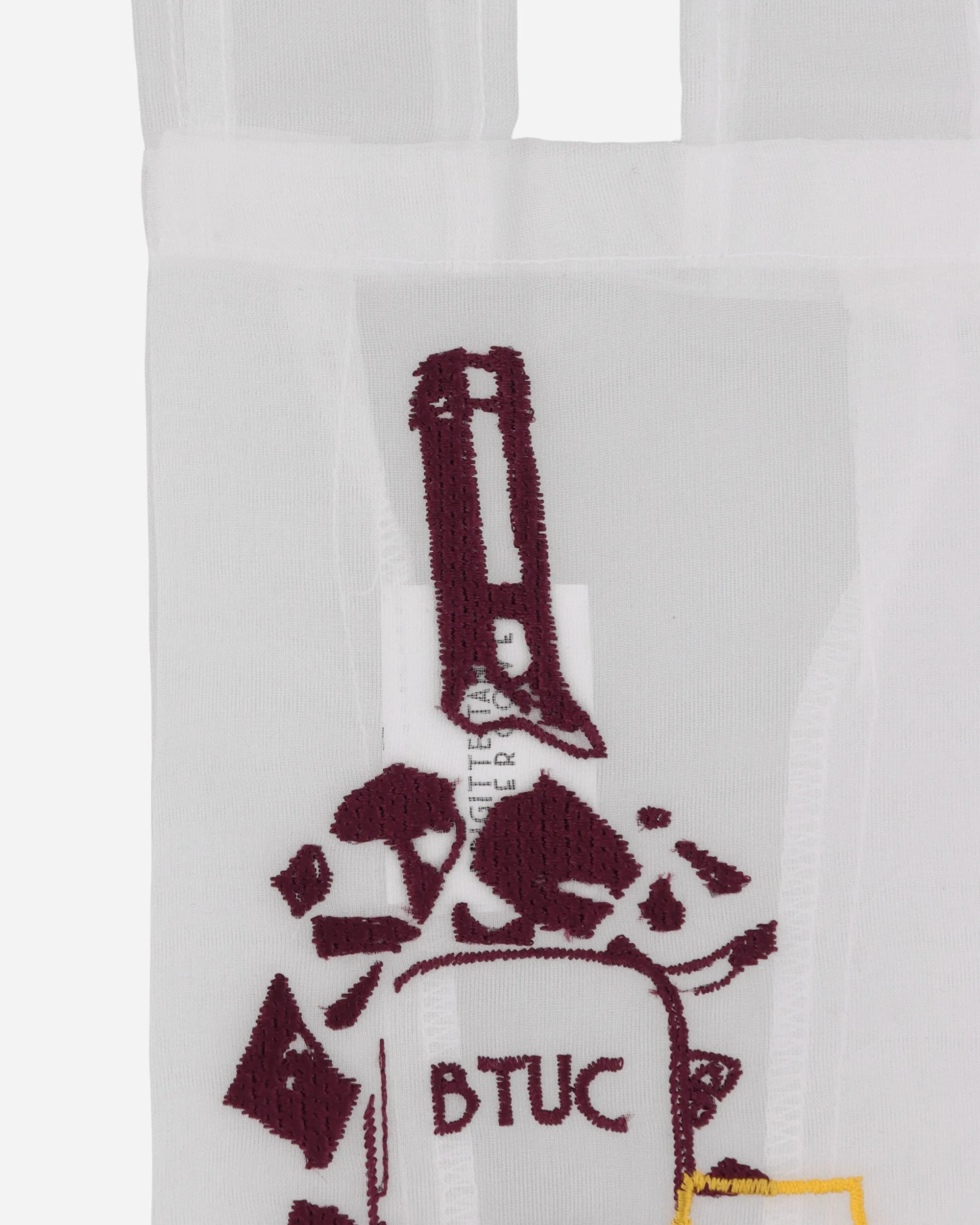 Brigitte Tanaka Nylon Organza Wine Bag White