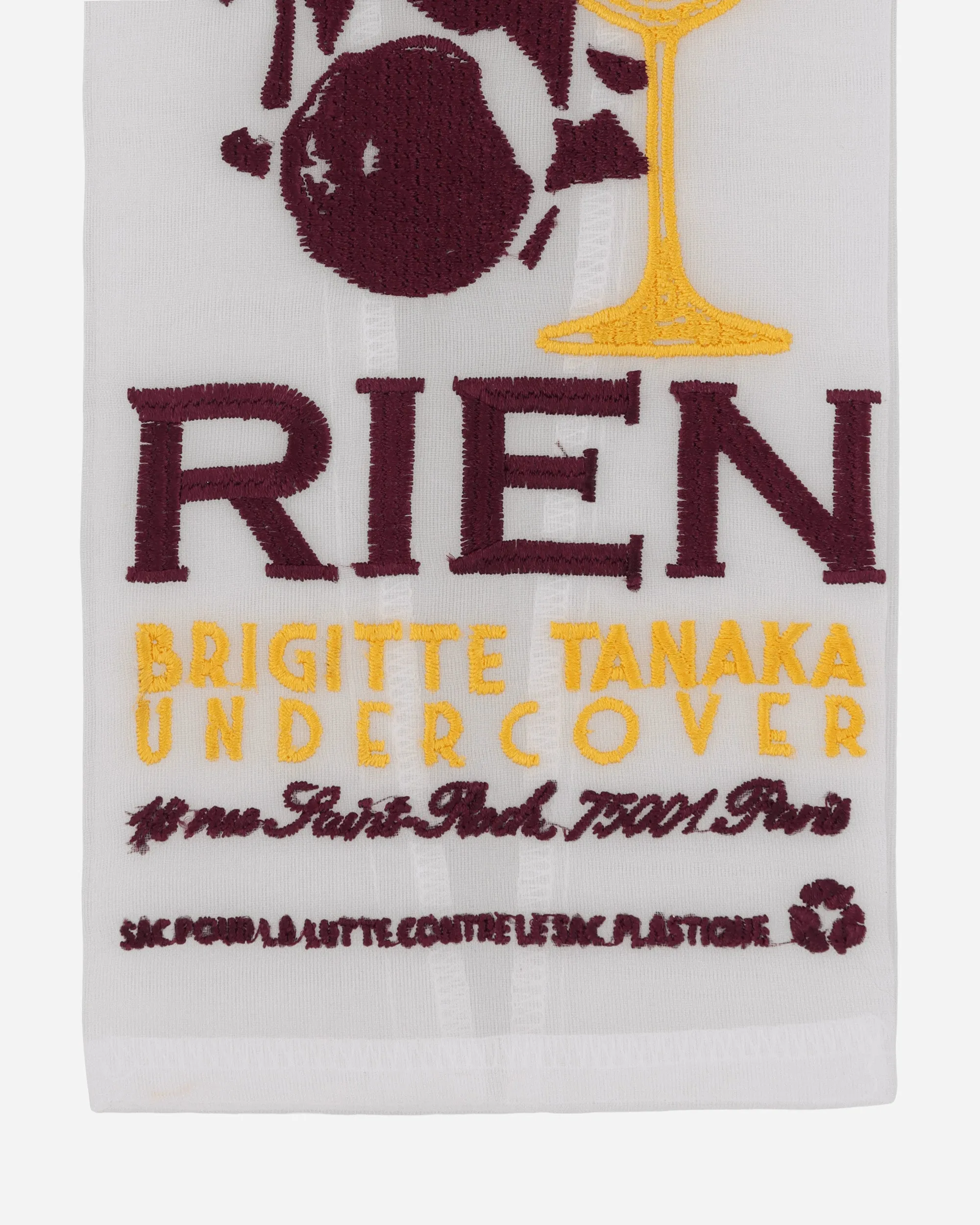 Brigitte Tanaka Nylon Organza Wine Bag White