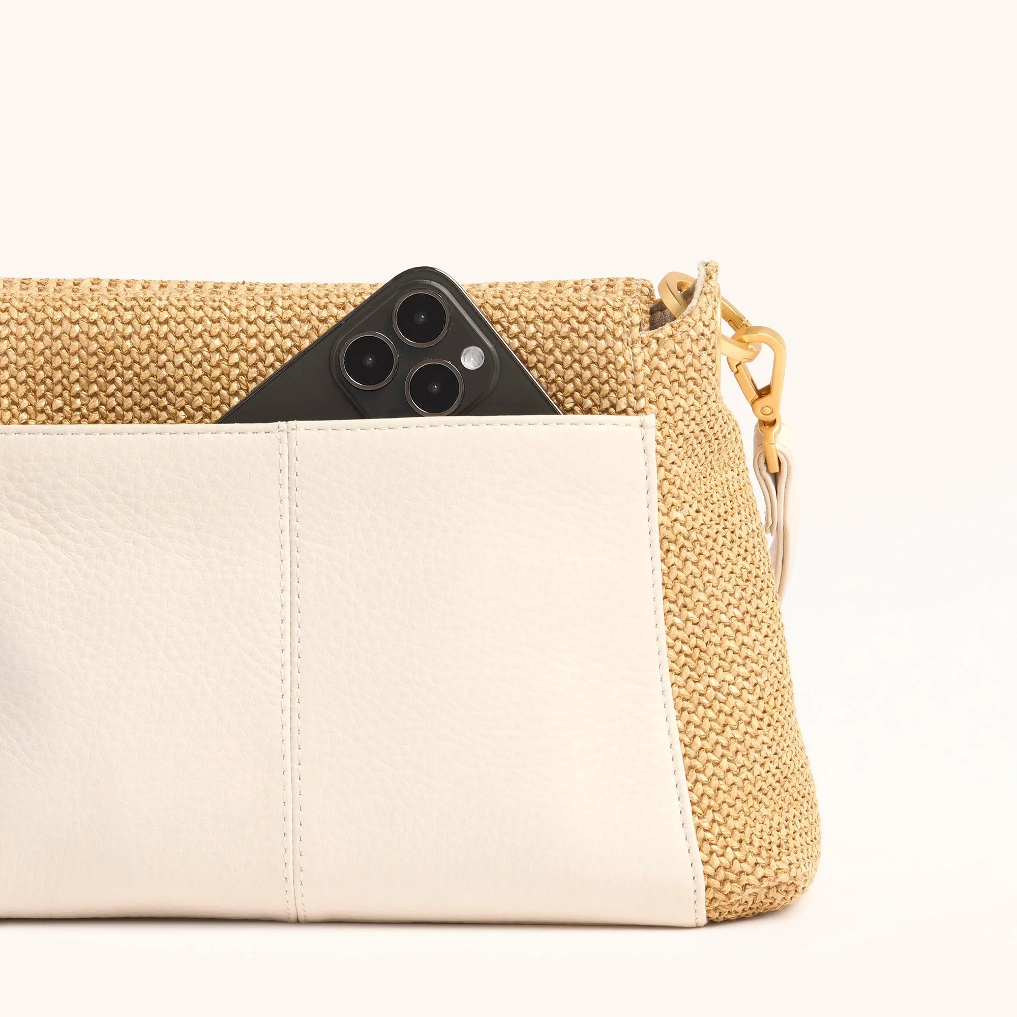 Bryant | Calla Lily White Raffia/Brushed Gold | Med