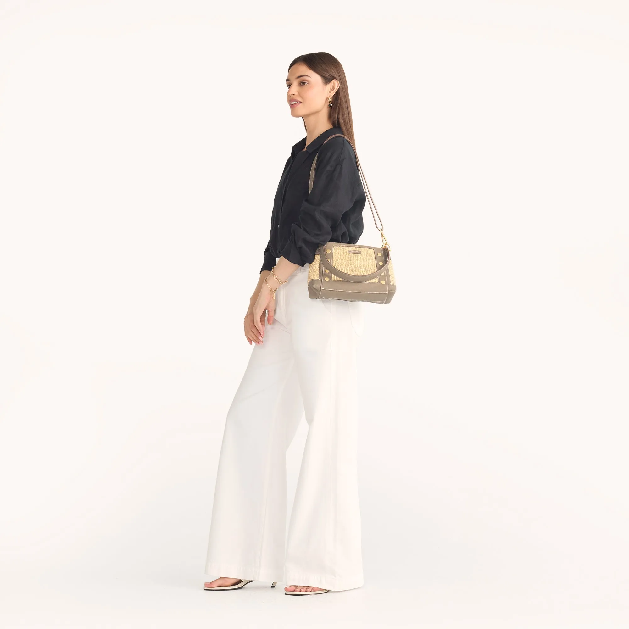 Bryant | Pewter Raffia/Brushed Gold | Med