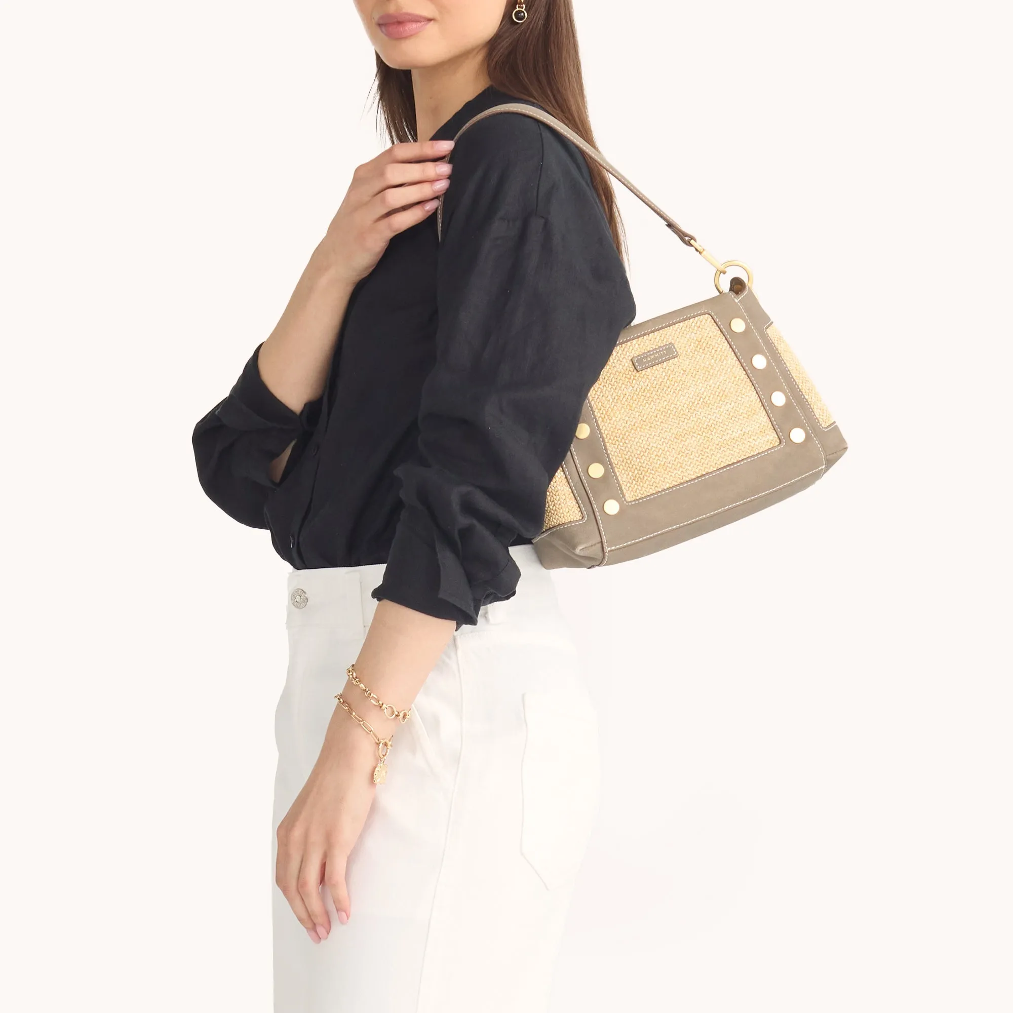 Bryant | Pewter Raffia/Brushed Gold | Med