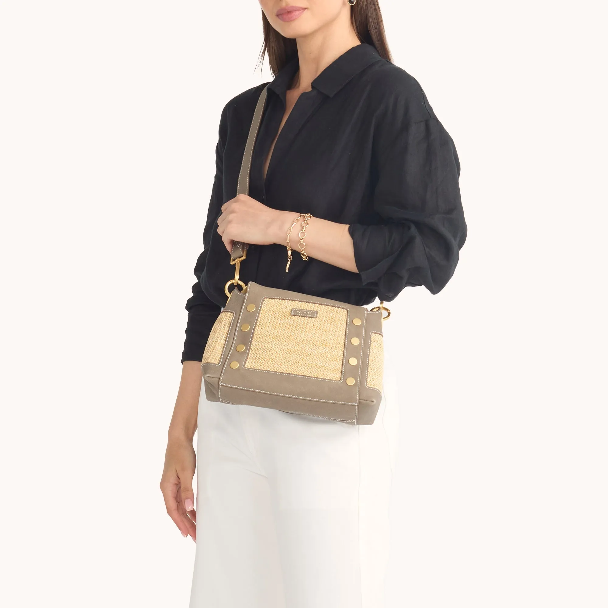 Bryant | Pewter Raffia/Brushed Gold | Med