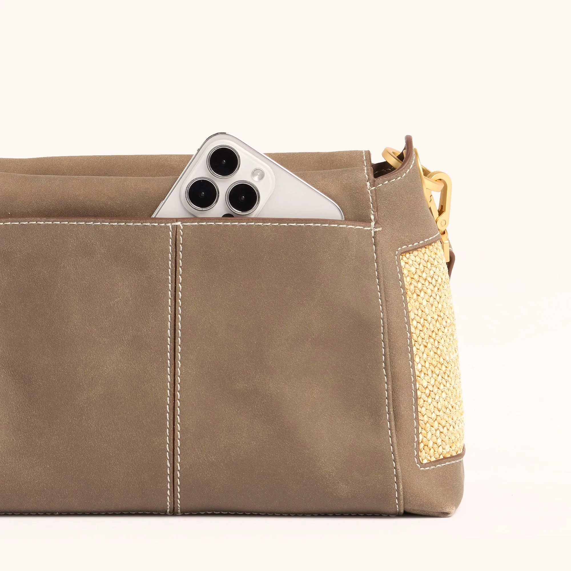 Bryant | Pewter Raffia/Brushed Gold | Med