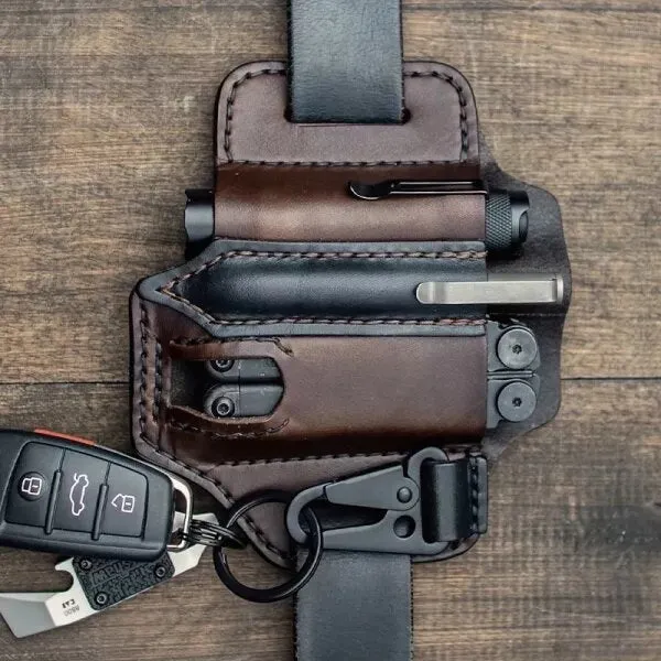 Camping Tactical Tool Leather Case Outdoor Sports Waist Pouch For Bag