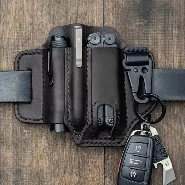 Camping Tactical Tool Leather Case Outdoor Sports Waist Pouch For Bag