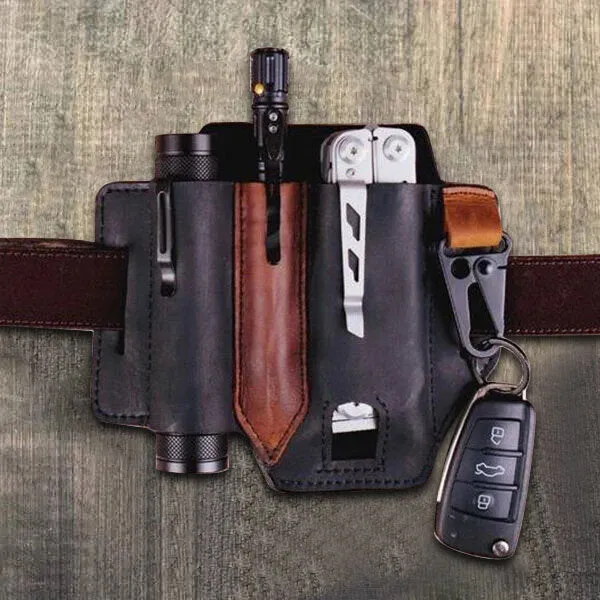 Camping Tactical Tool Leather Case Outdoor Sports Waist Pouch For Bag
