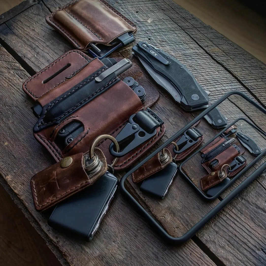 Camping Tactical Tool Leather Case Outdoor Sports Waist Pouch For Bag