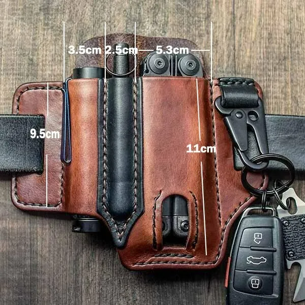 Camping Tactical Tool Leather Case Outdoor Sports Waist Pouch For Bag