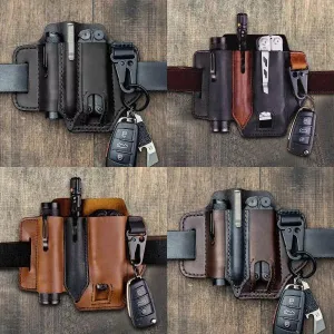 Camping Tactical Tool Leather Case Outdoor Sports Waist Pouch For Bag