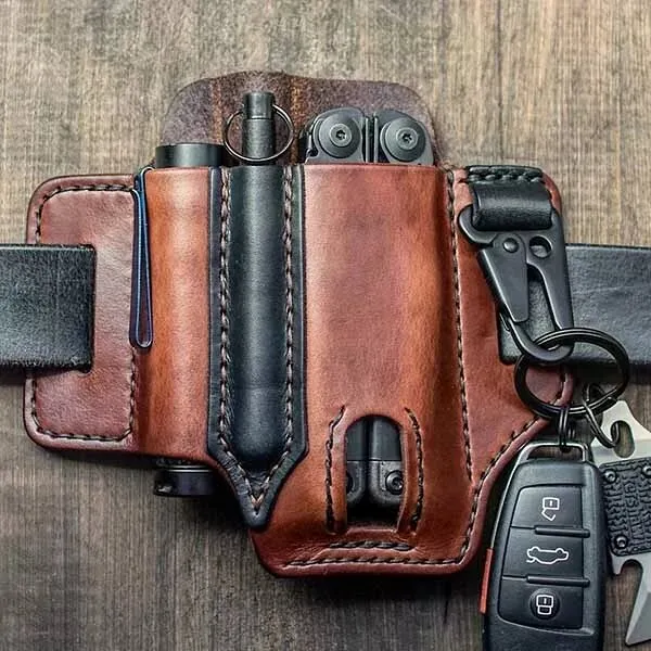 Camping Tactical Tool Leather Case Outdoor Sports Waist Pouch For Bag