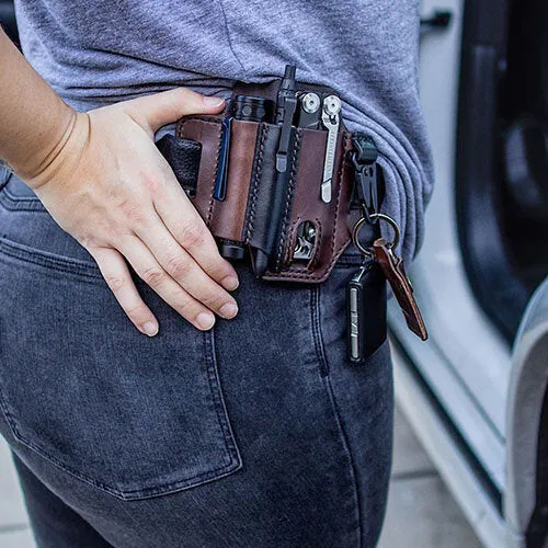 Camping Tactical Tool Leather Case Outdoor Sports Waist Pouch For Bag