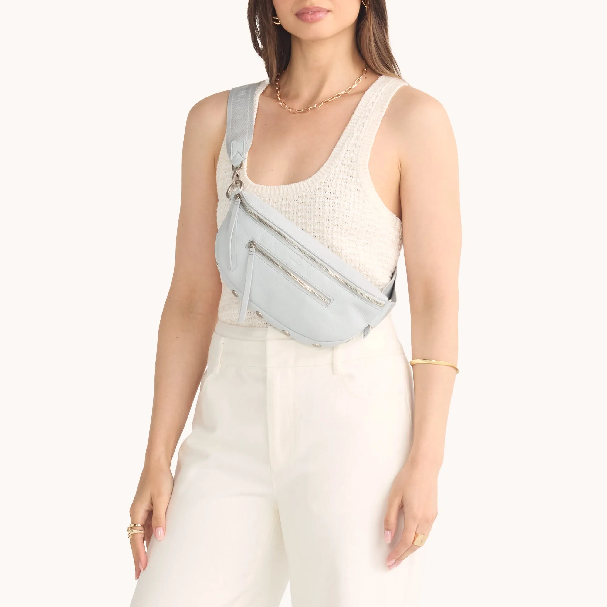 Charles Crossbody | Bluebird/Brushed Silver | Med