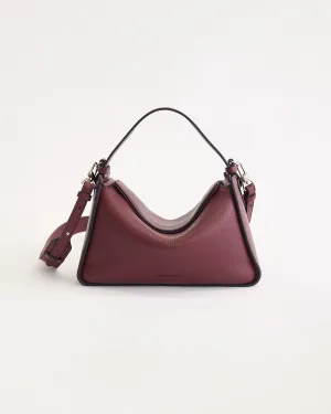 Clementine Bag: Burgundy Pebbled Leather
