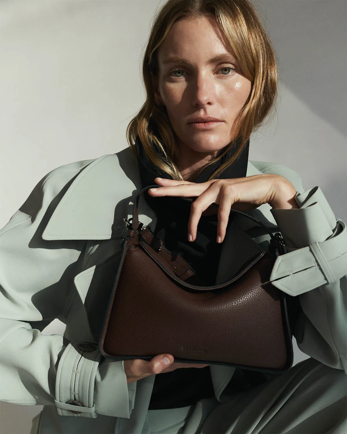 Clementine Bag: Coffee Pebbled Leather