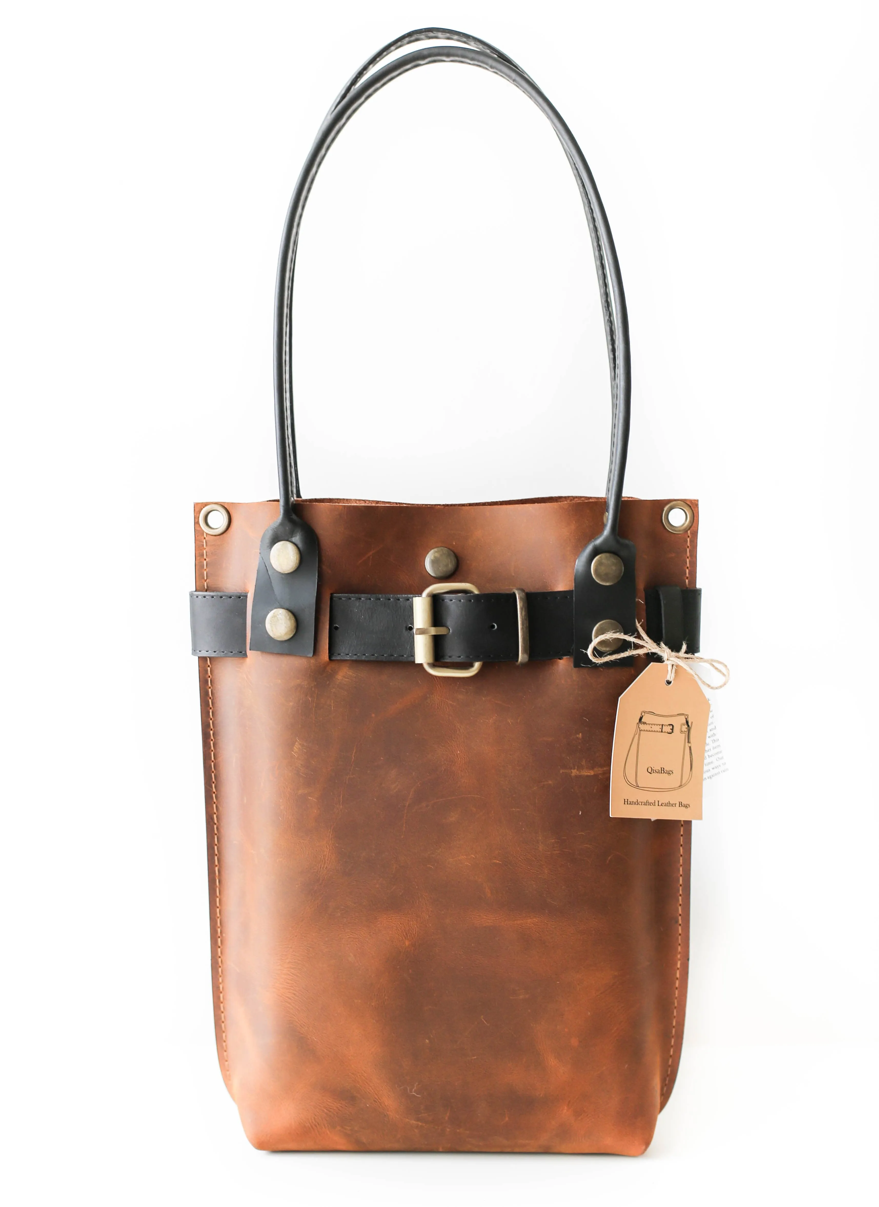 Coffee Brown Leather Handbag