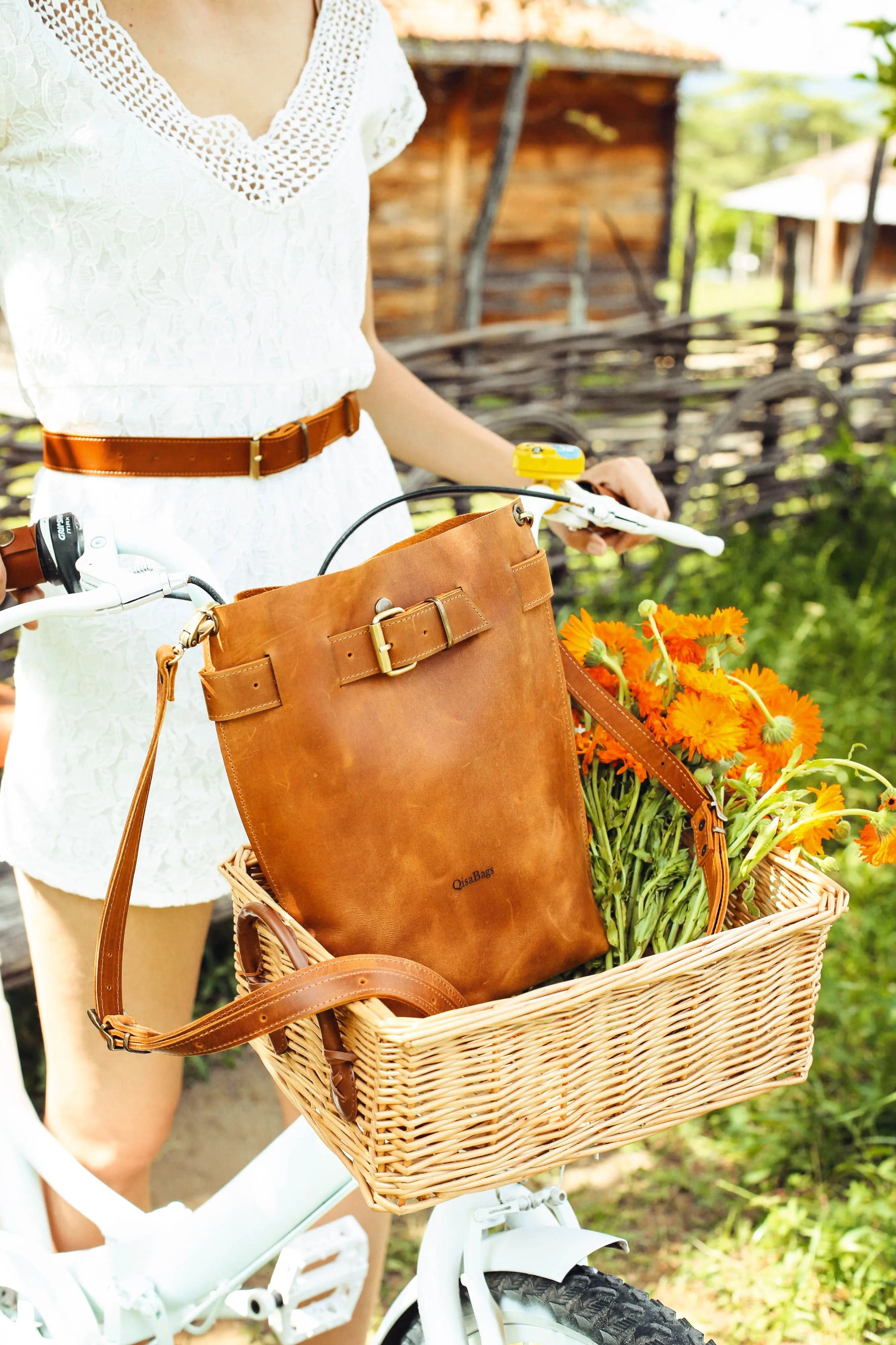 Cognac Brown Leather Bag