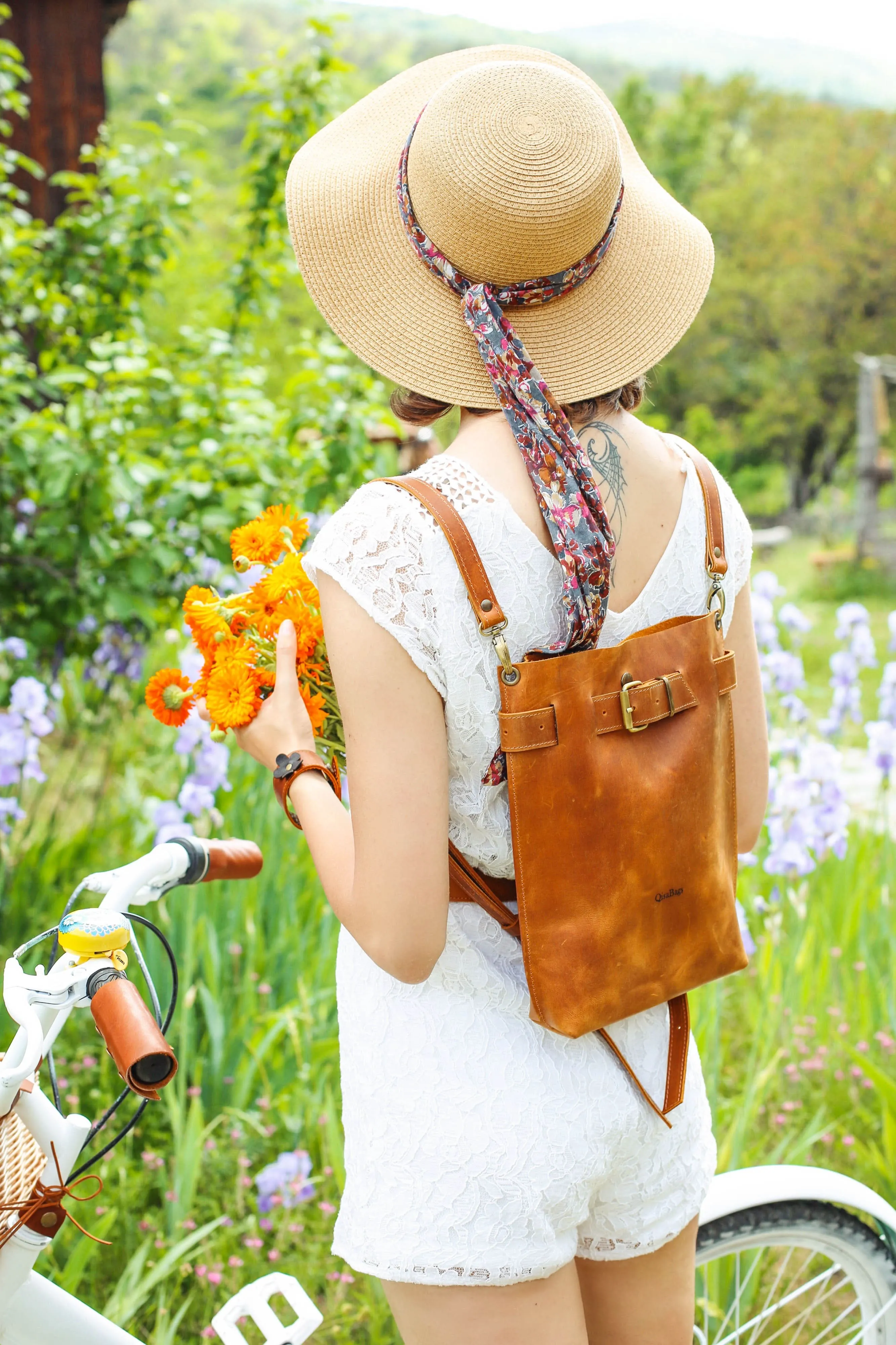 Cognac Brown Leather Bag