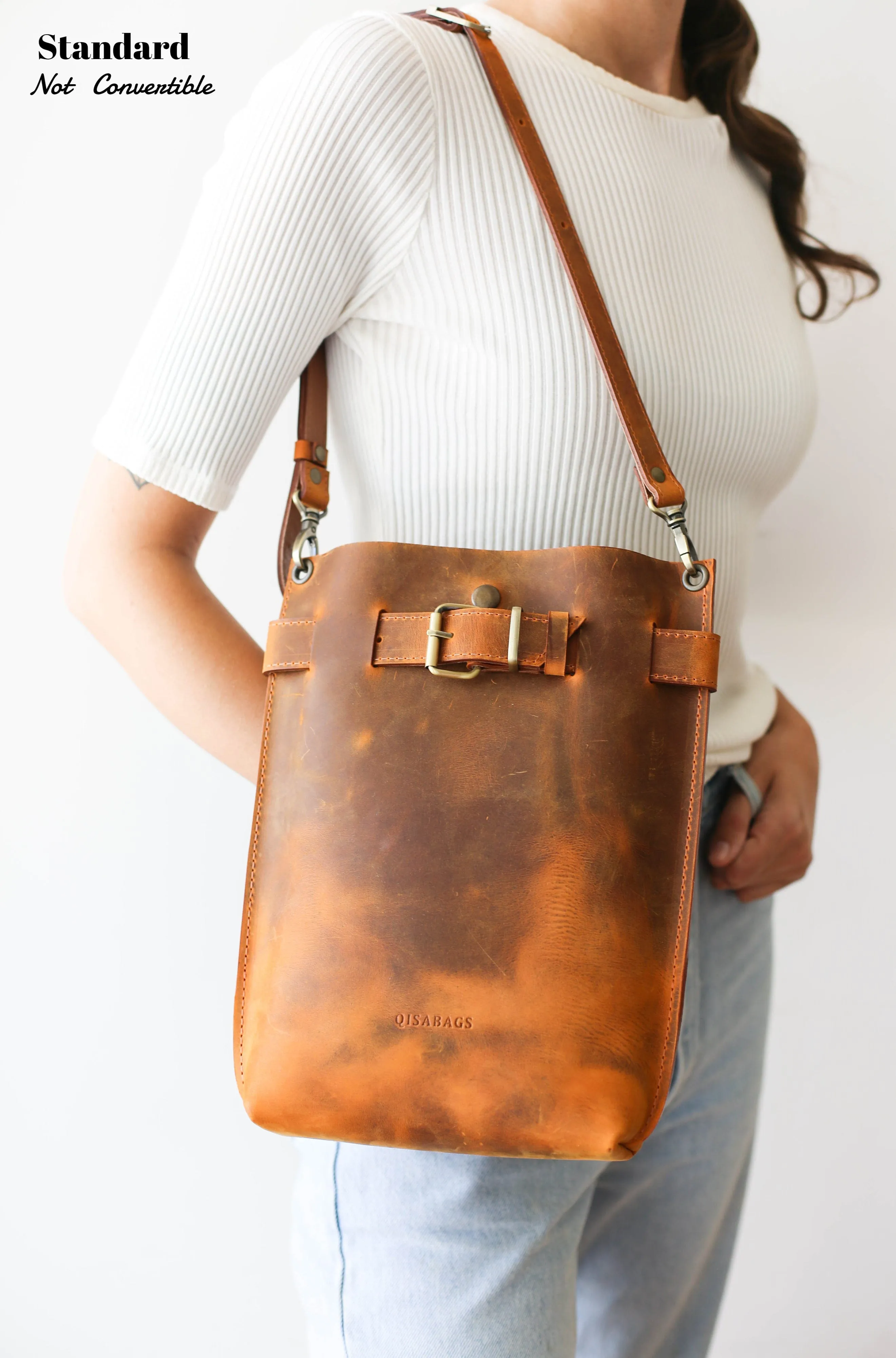Cognac Brown Leather Bag