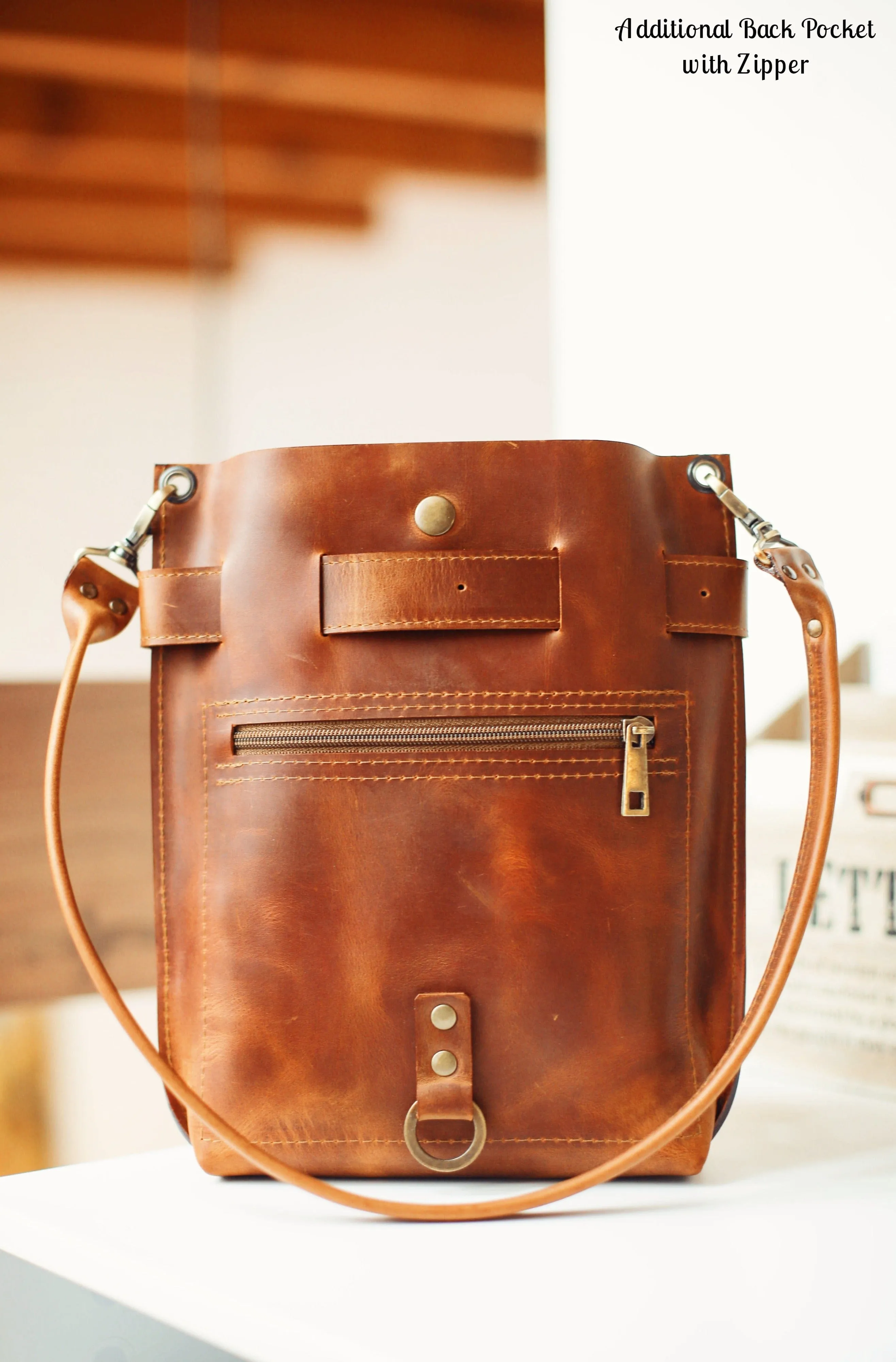 Cognac Brown Leather Bag