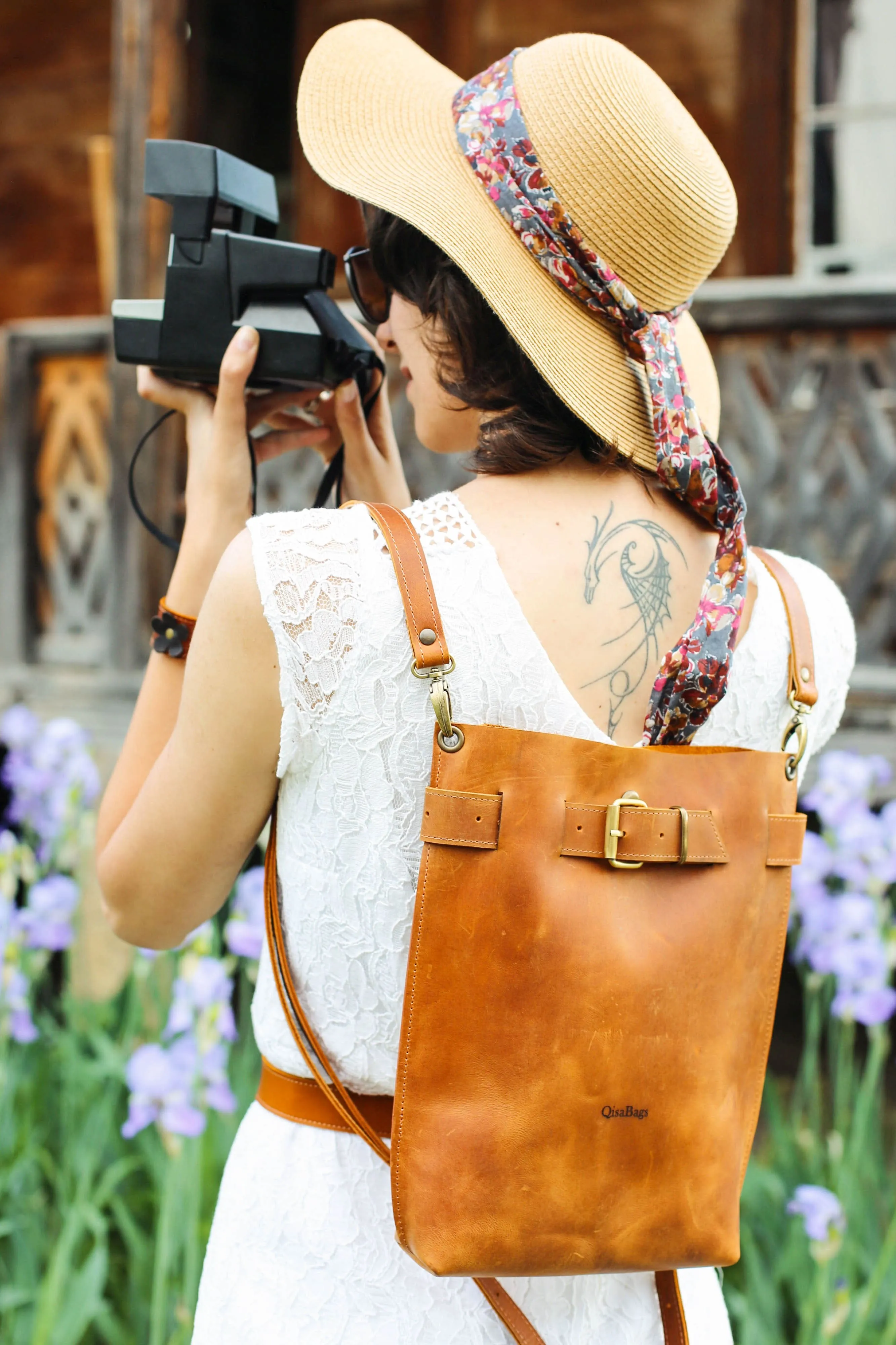 Cognac Brown Leather Bag
