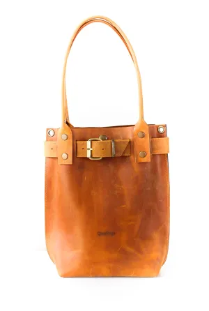 Cognac Brown Leather Handbag