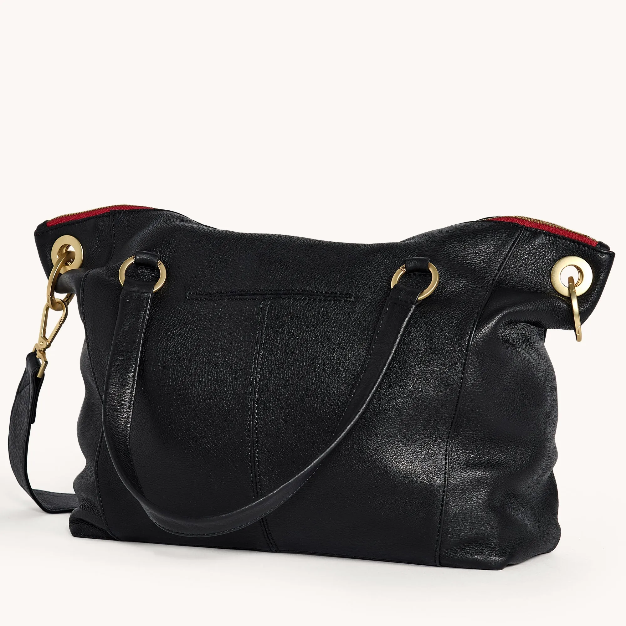 Daniel | Black/Brushed Gold Red Zip | Lrg