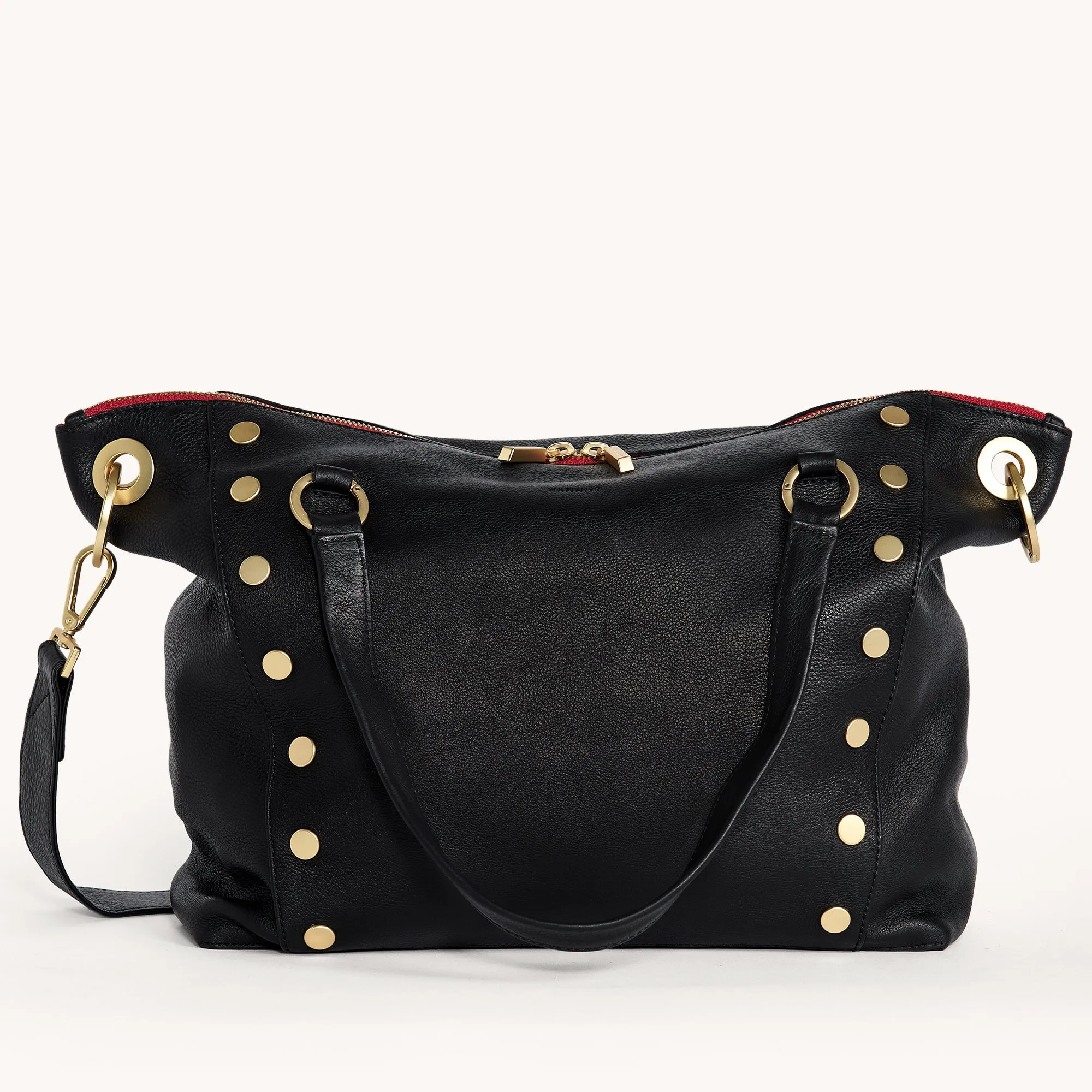 Daniel | Black/Brushed Gold Red Zip | Lrg