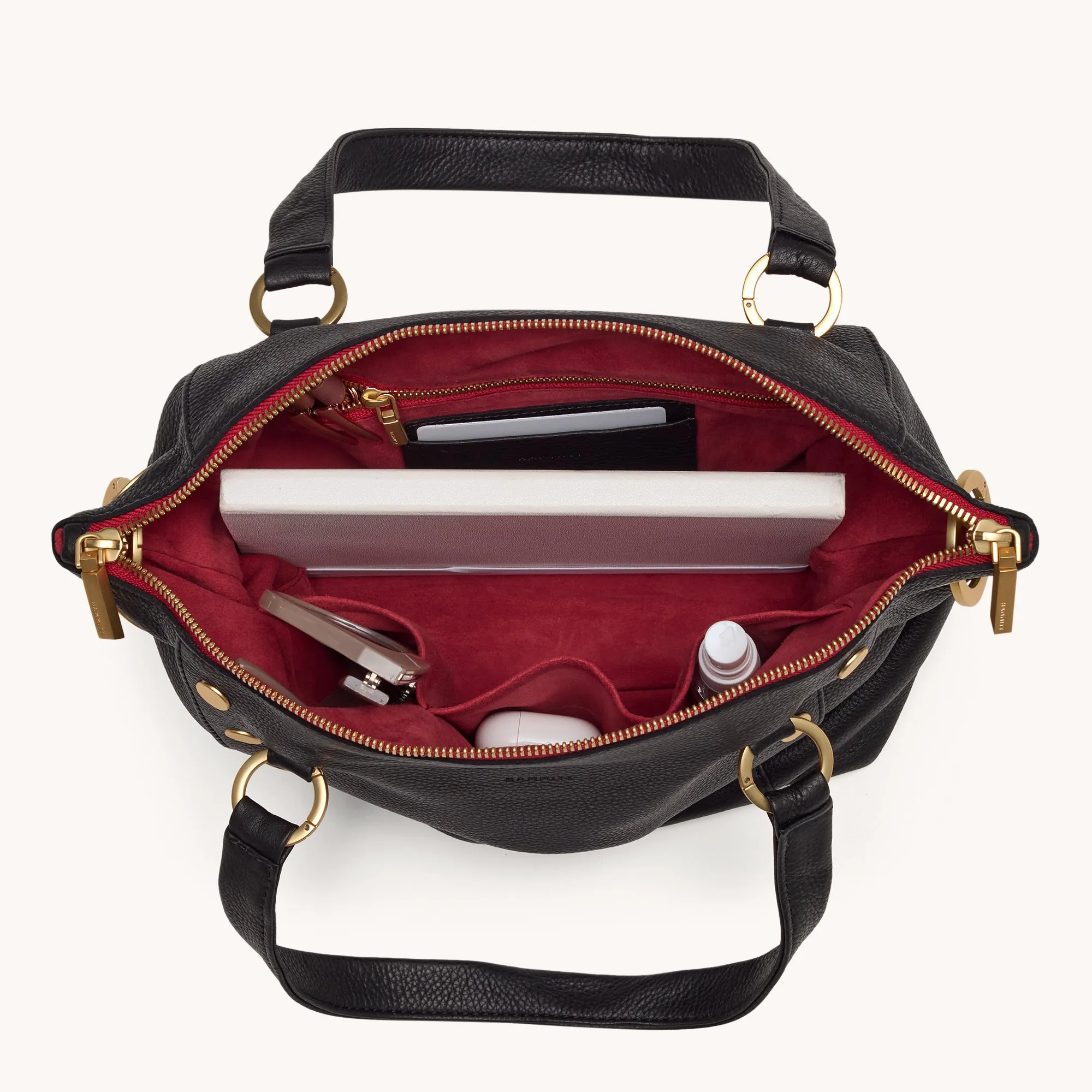 Daniel | Black/Brushed Gold Red Zip | Med