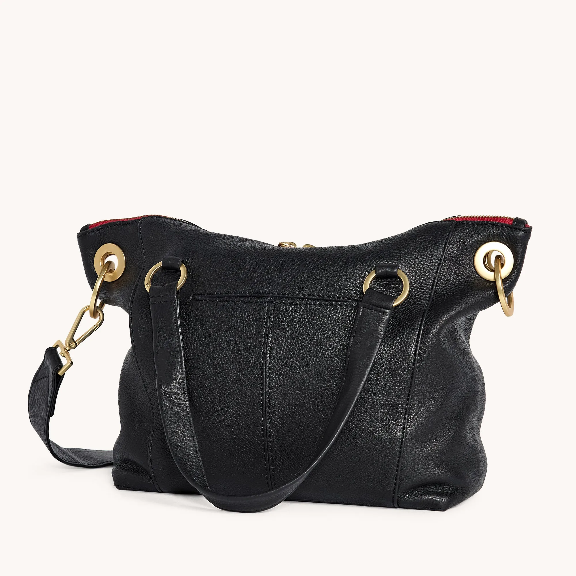Daniel | Black/Brushed Gold Red Zip | Med
