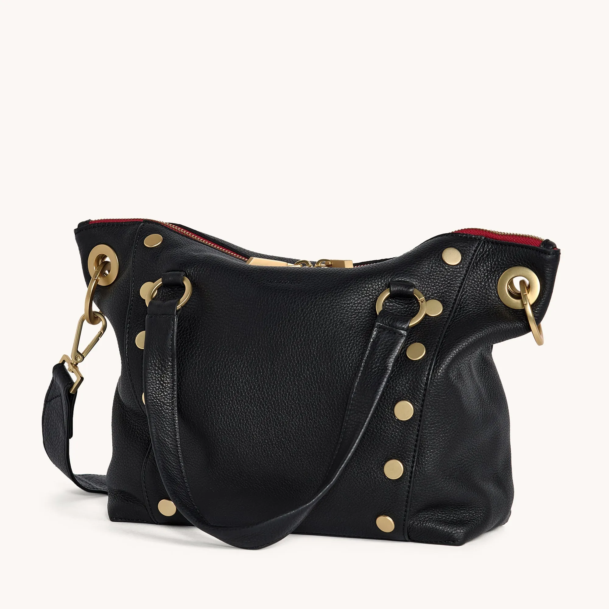 Daniel | Black/Brushed Gold Red Zip | Med