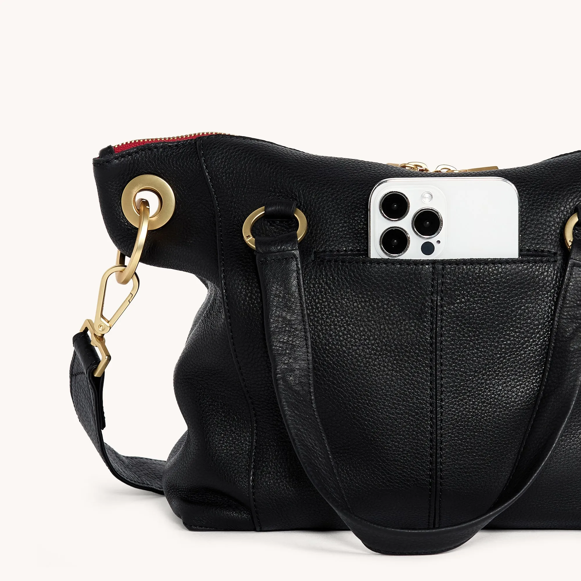 Daniel | Black/Brushed Gold Red Zip | Med