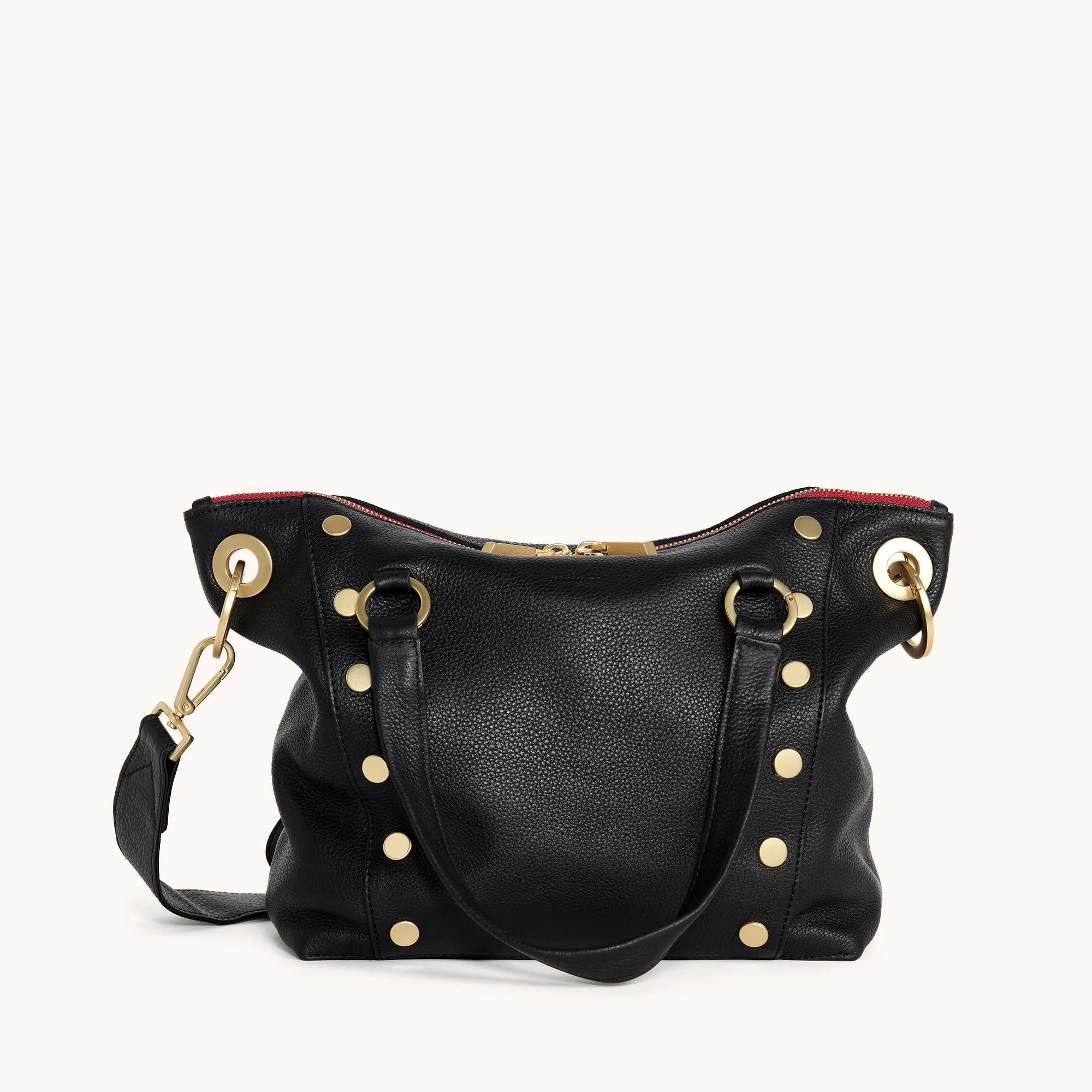 Daniel | Black/Brushed Gold Red Zip | Med