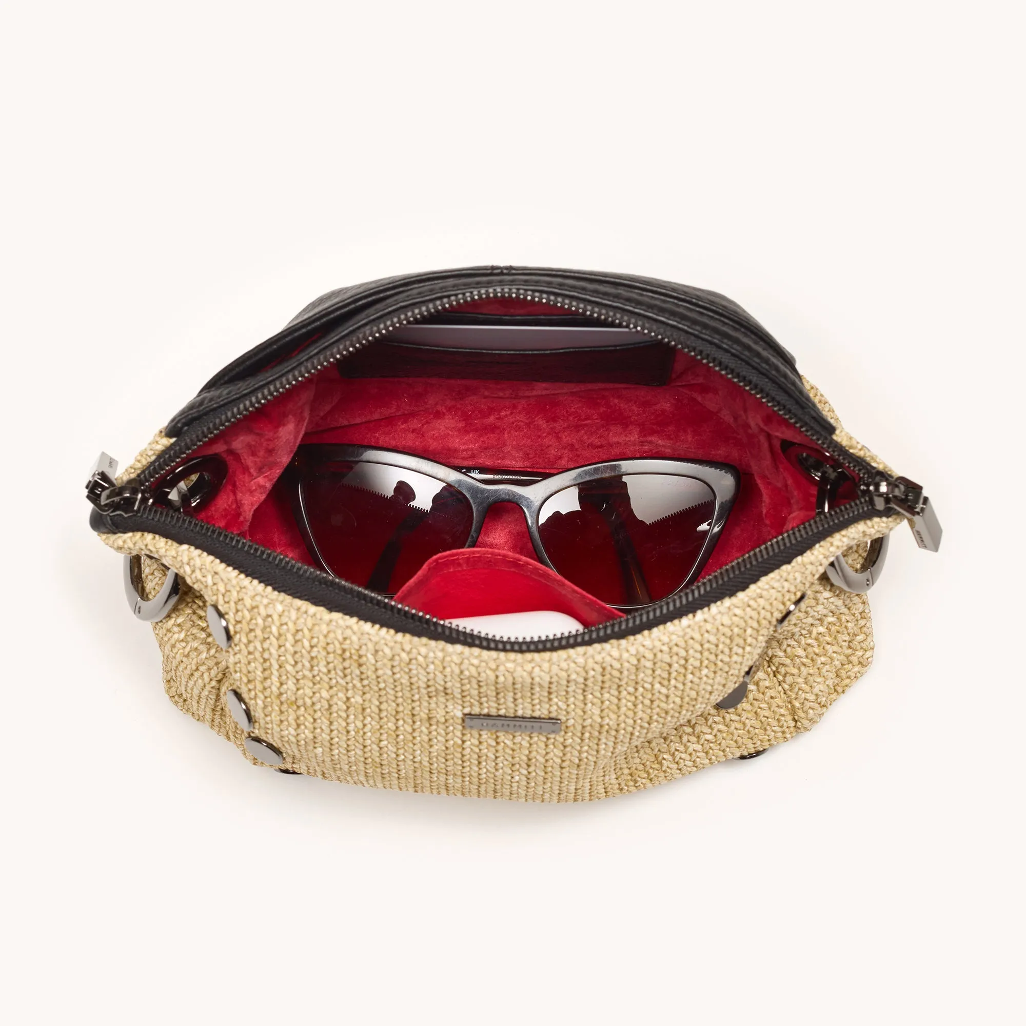 Daniel Crossbody Clutch | Chaparral Raffia/Gunmetal | Sml