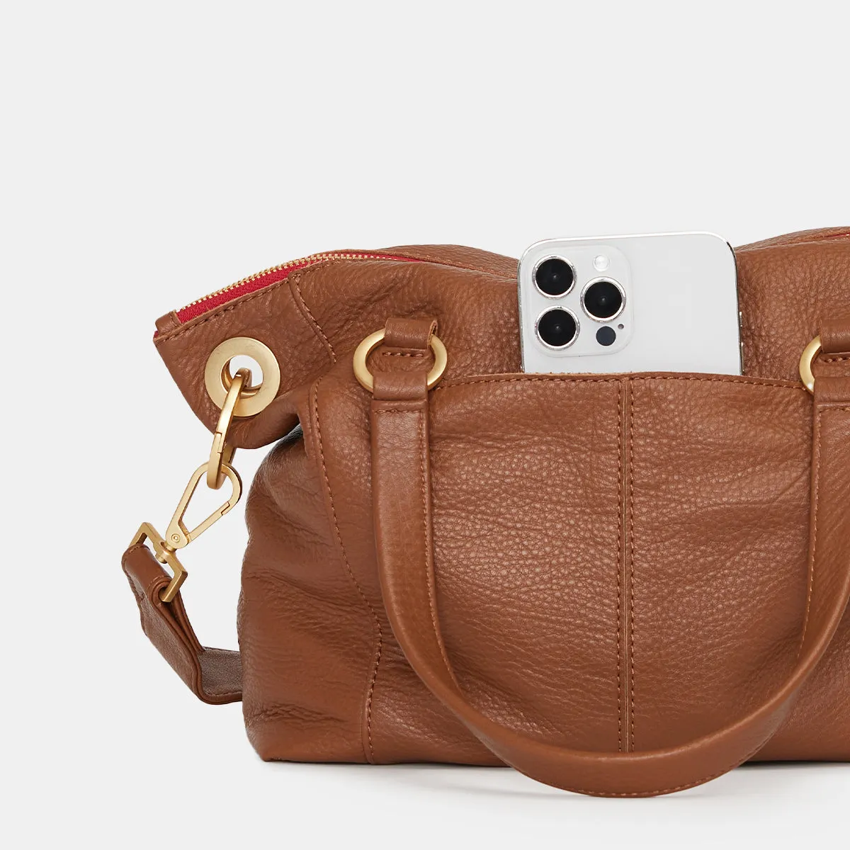 Daniel | Mahogany Pebble/Brushed Gold Red Zip | Med