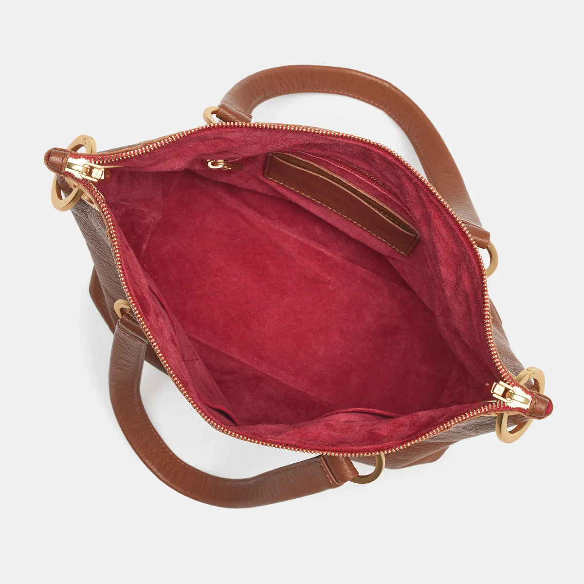 Daniel | Mahogany Pebble/Brushed Gold Red Zip | Med