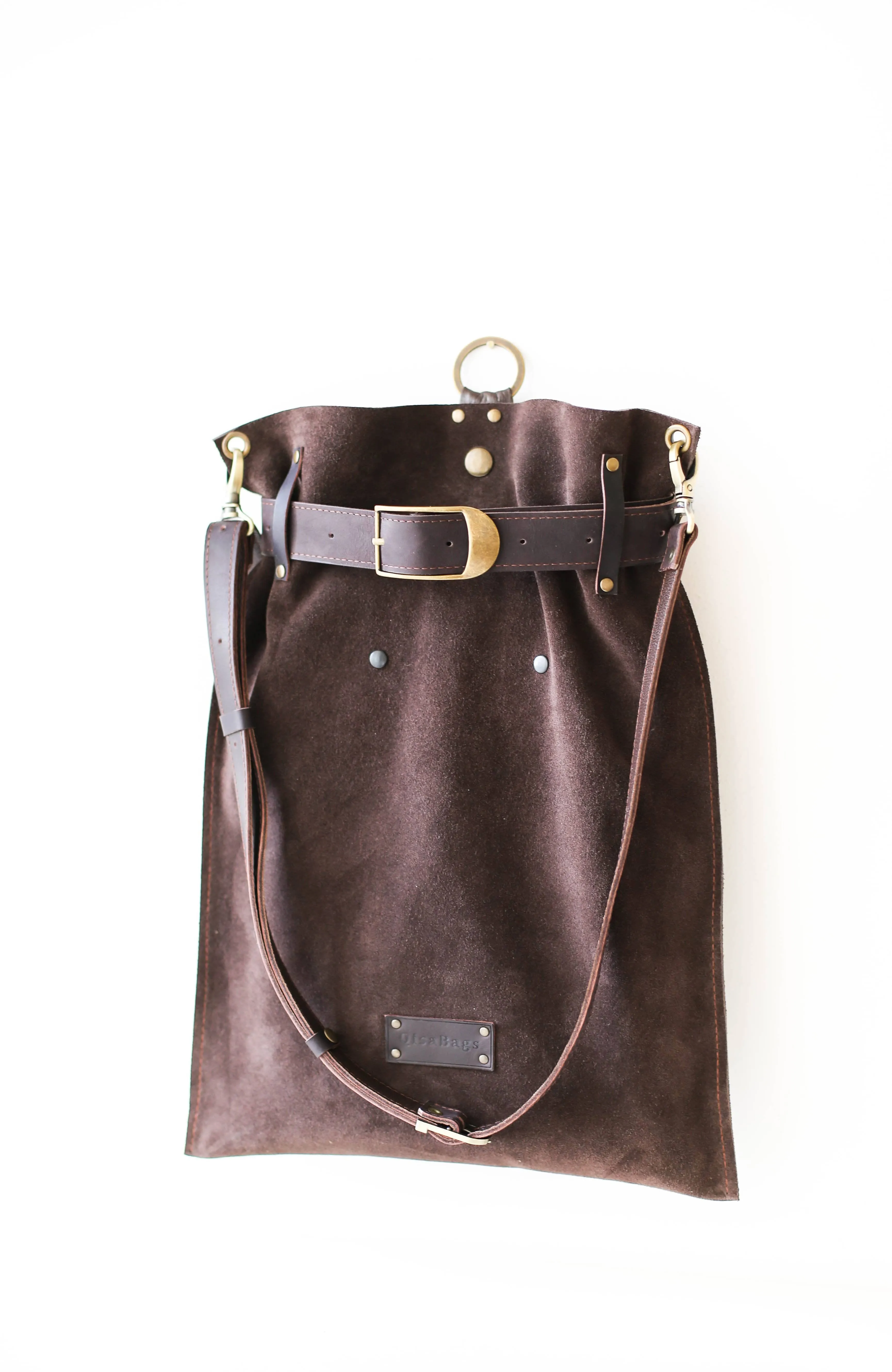 Dark Brown Suede Backpack