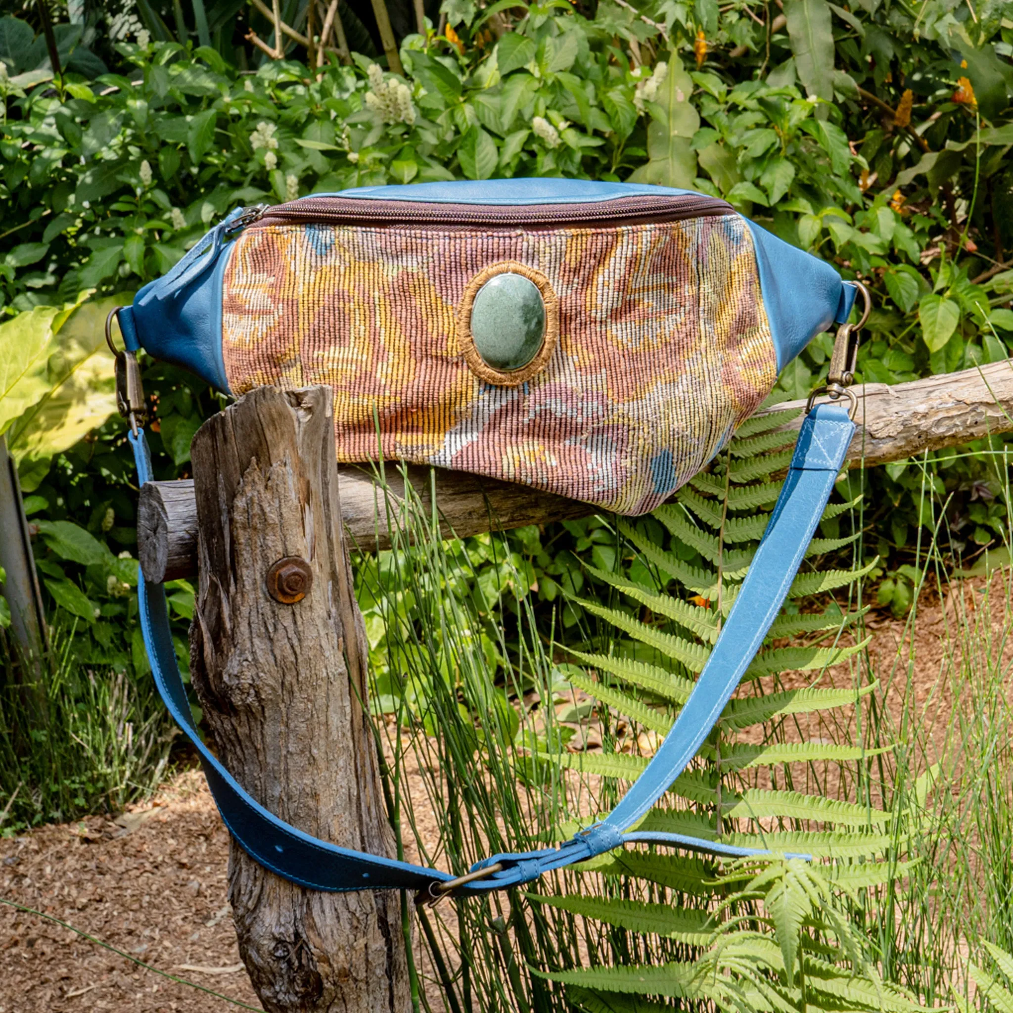 EL DON MANNY PACK WITH JADE - OOAK HUIPIL - CERULEAN - NO. 15539