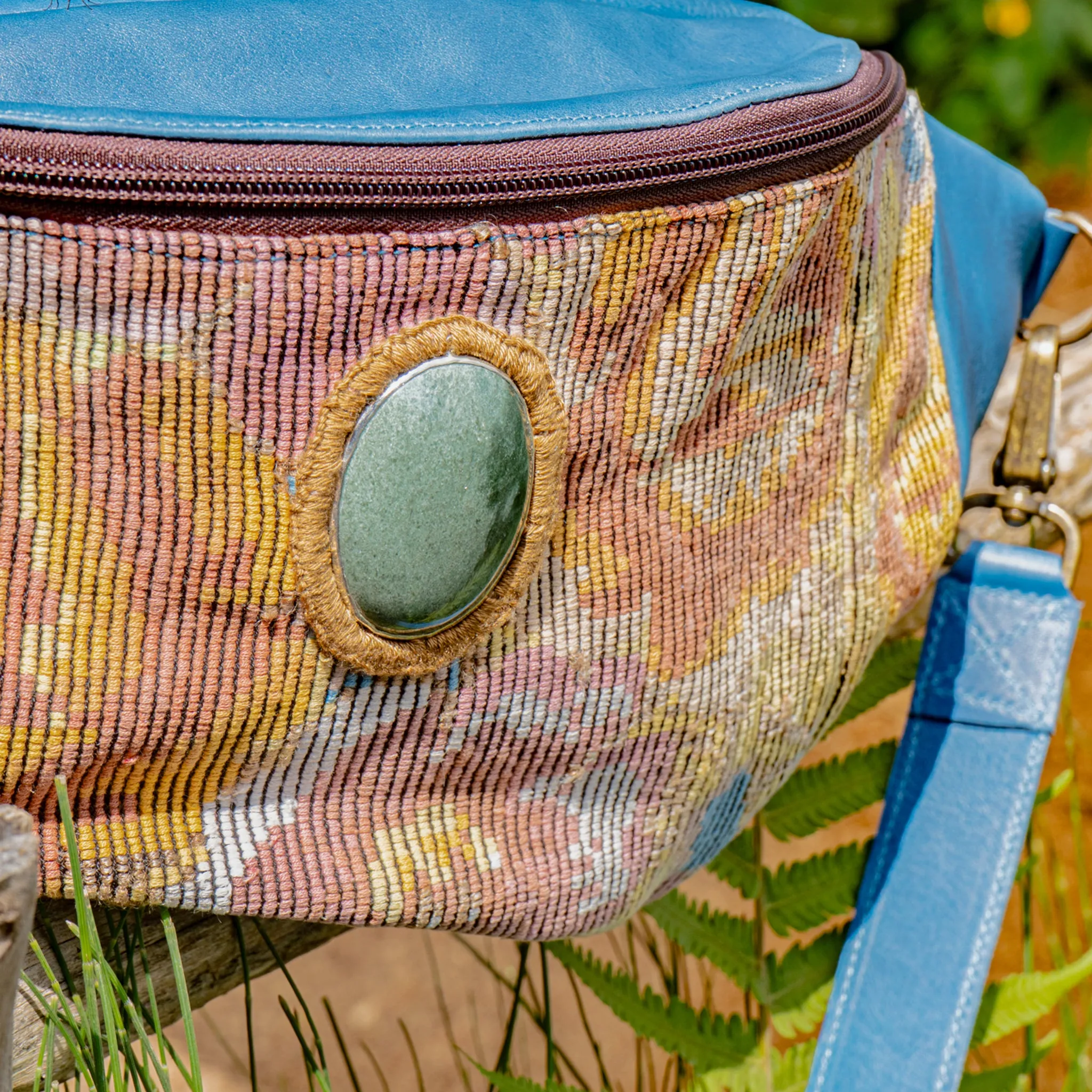 EL DON MANNY PACK WITH JADE - OOAK HUIPIL - CERULEAN - NO. 15539