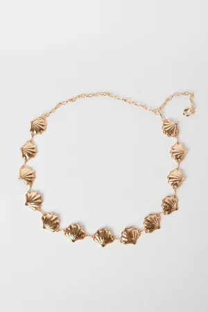 Gold Shell Linked Chain Belts